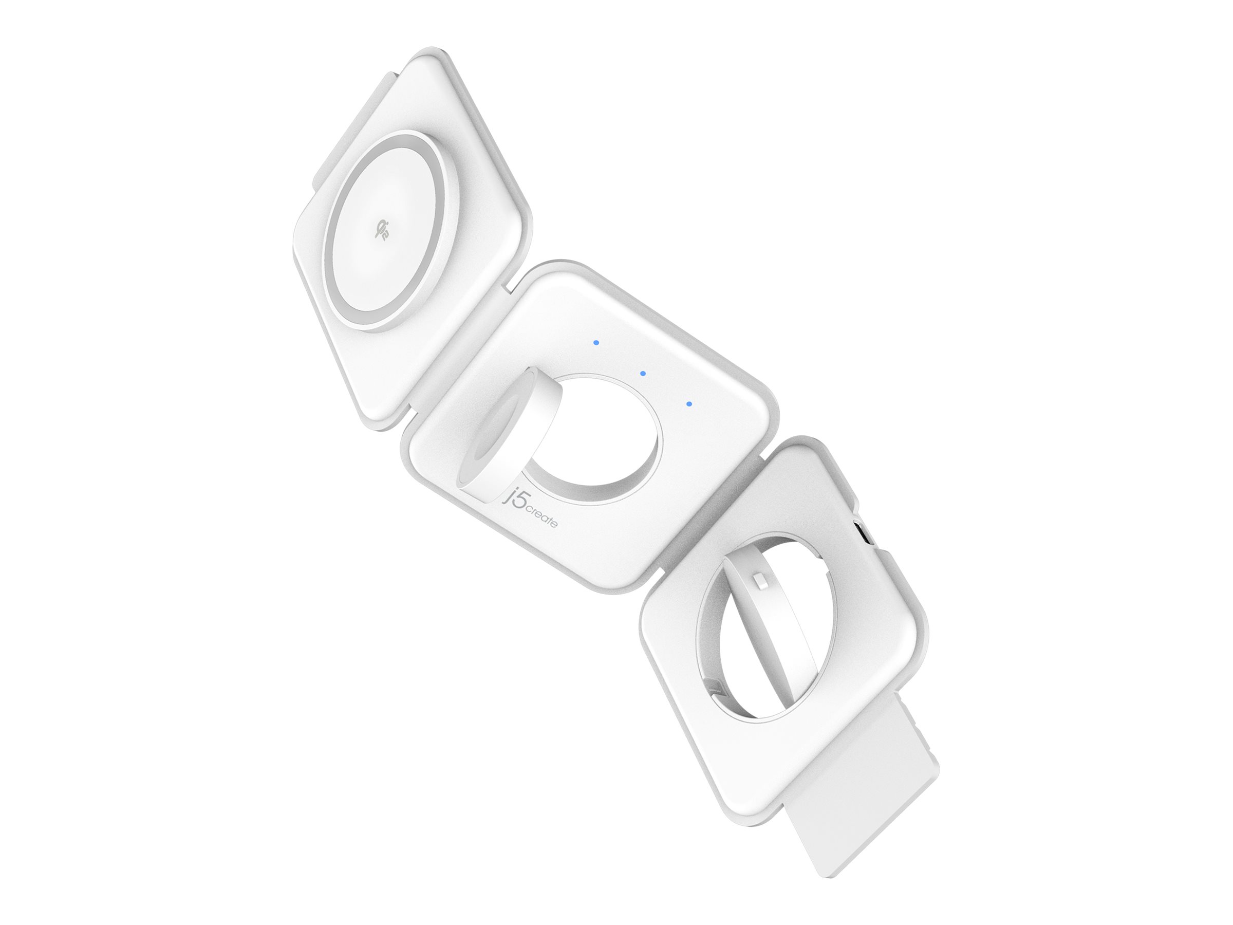 j5create Qi2 3-in-1 Magnetic Travel Wireless Charging Station