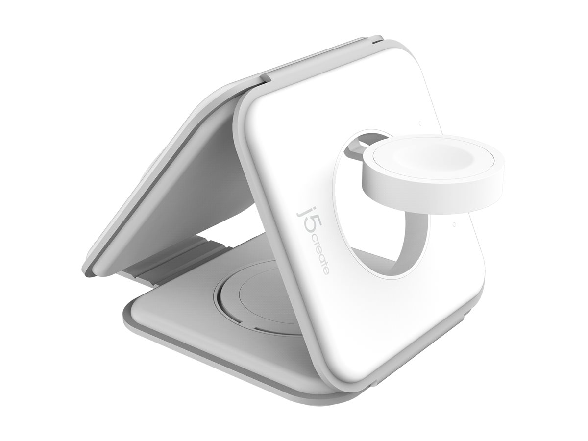 j5create JUPW3415 Cuffie, Smartphone, Orologio intelligente Bianco USB Carica wireless Ricarica rapida Interno