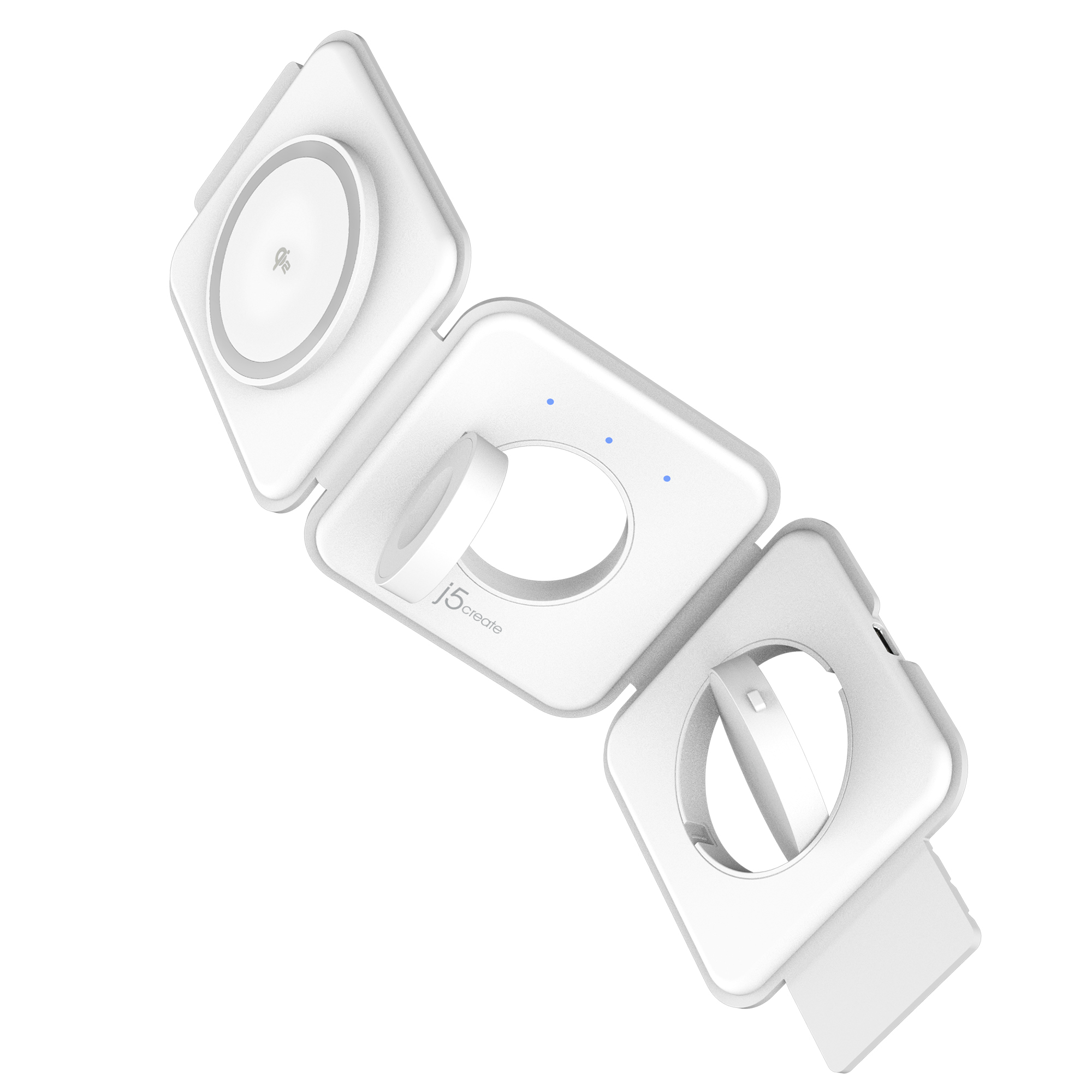 j5create JUPW3415 Cuffie, Smartphone, Orologio intelligente Bianco USB Carica wireless Ricarica rapida Interno