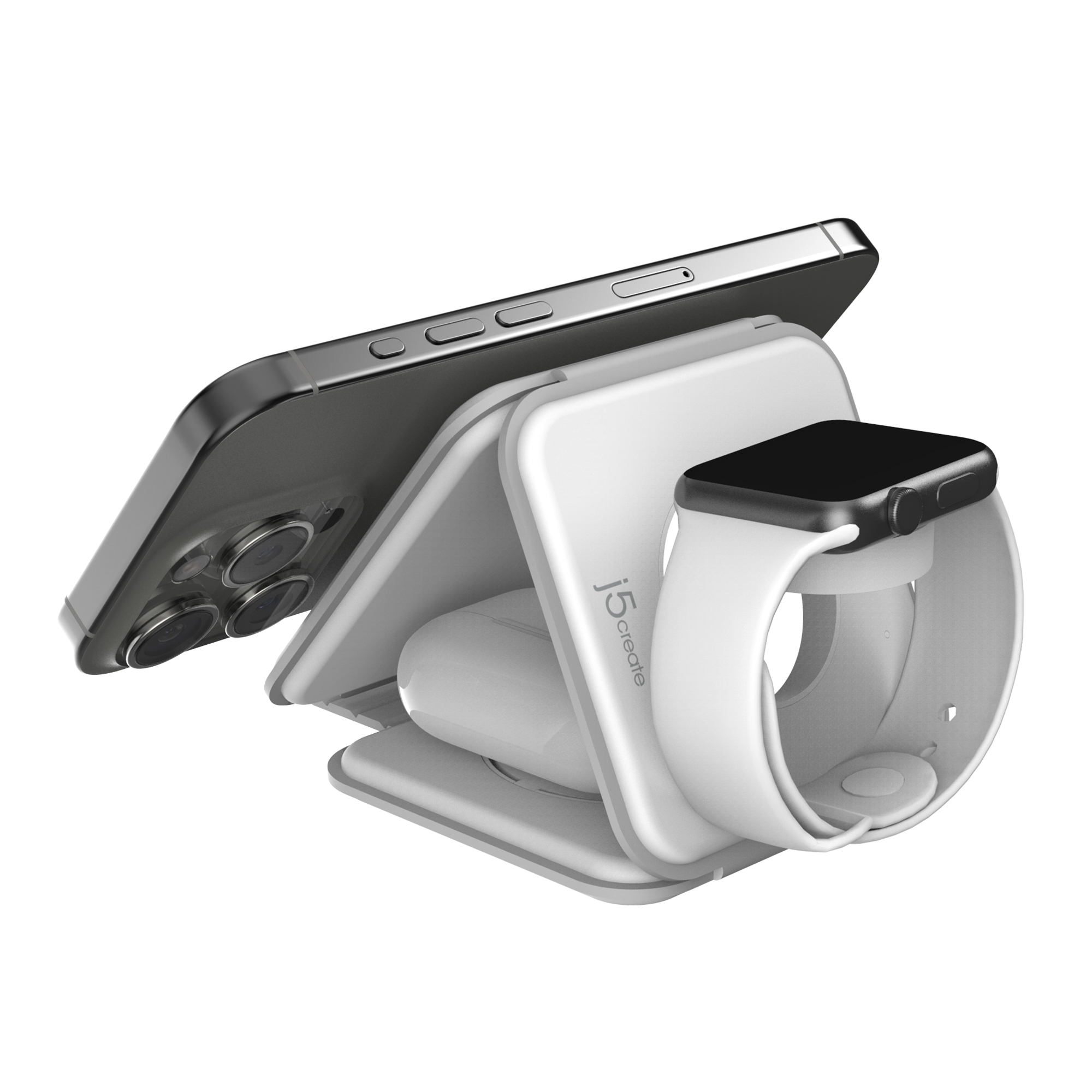 j5create JUPW3415 Cuffie, Smartphone, Orologio intelligente Bianco USB Carica wireless Ricarica rapida Interno