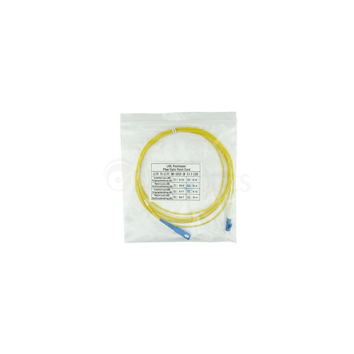 BlueOptics SFP2122BU3MK fibre optic cable 3 m LC SC G.657.A1 Yellow