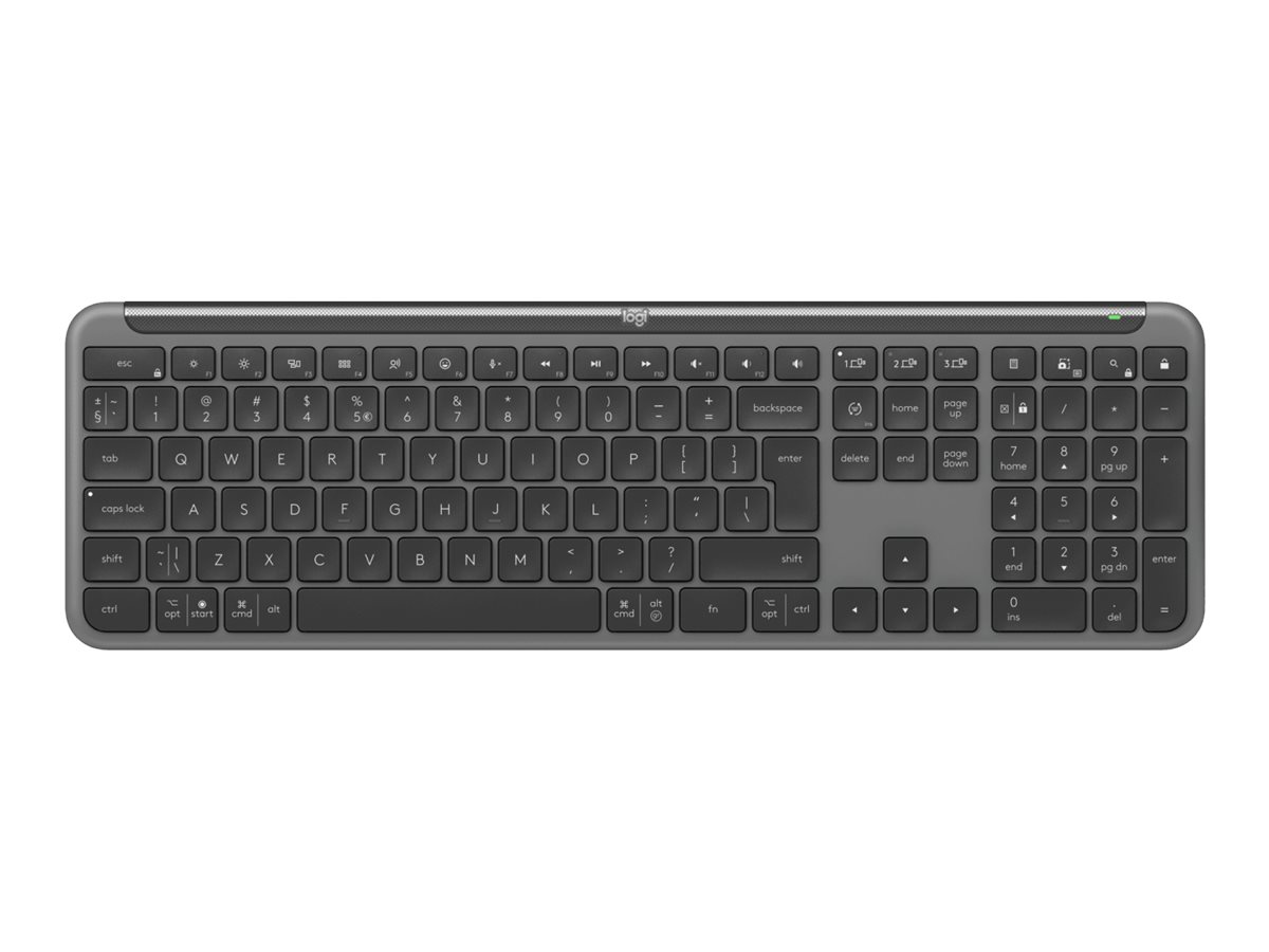 Logitech K950 Signature Slim tastiera RF senza fili + Bluetooth QWERTY US International Grafite