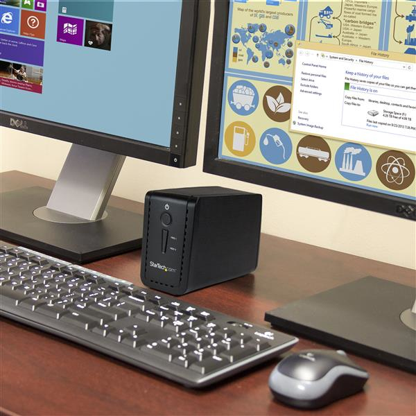 StarTech.com BOX Esterno USB-C e USB-A a doppio alloggiamento per Disco rigido da 3,5 - USB 3.1 Gen 2 con supporto RAID