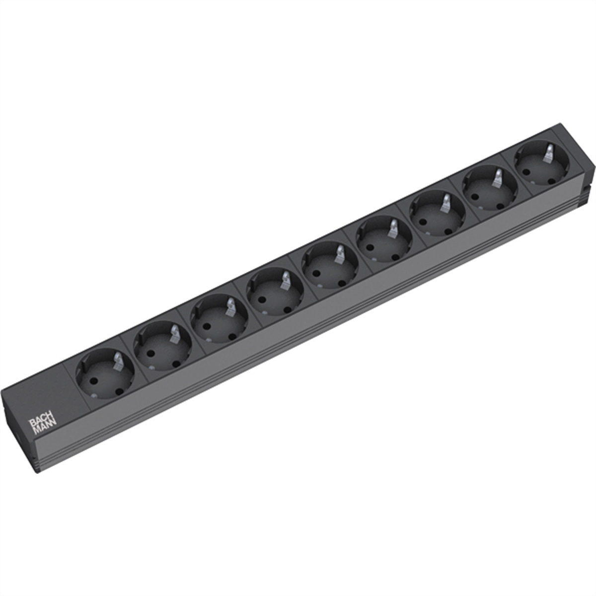 Bachmann 19Steckdsl. 9xCEE7/3 schwarz H05VV-F 3G1.50mm� GST18 Stecker - Steckdosenleiste - 0,2 m