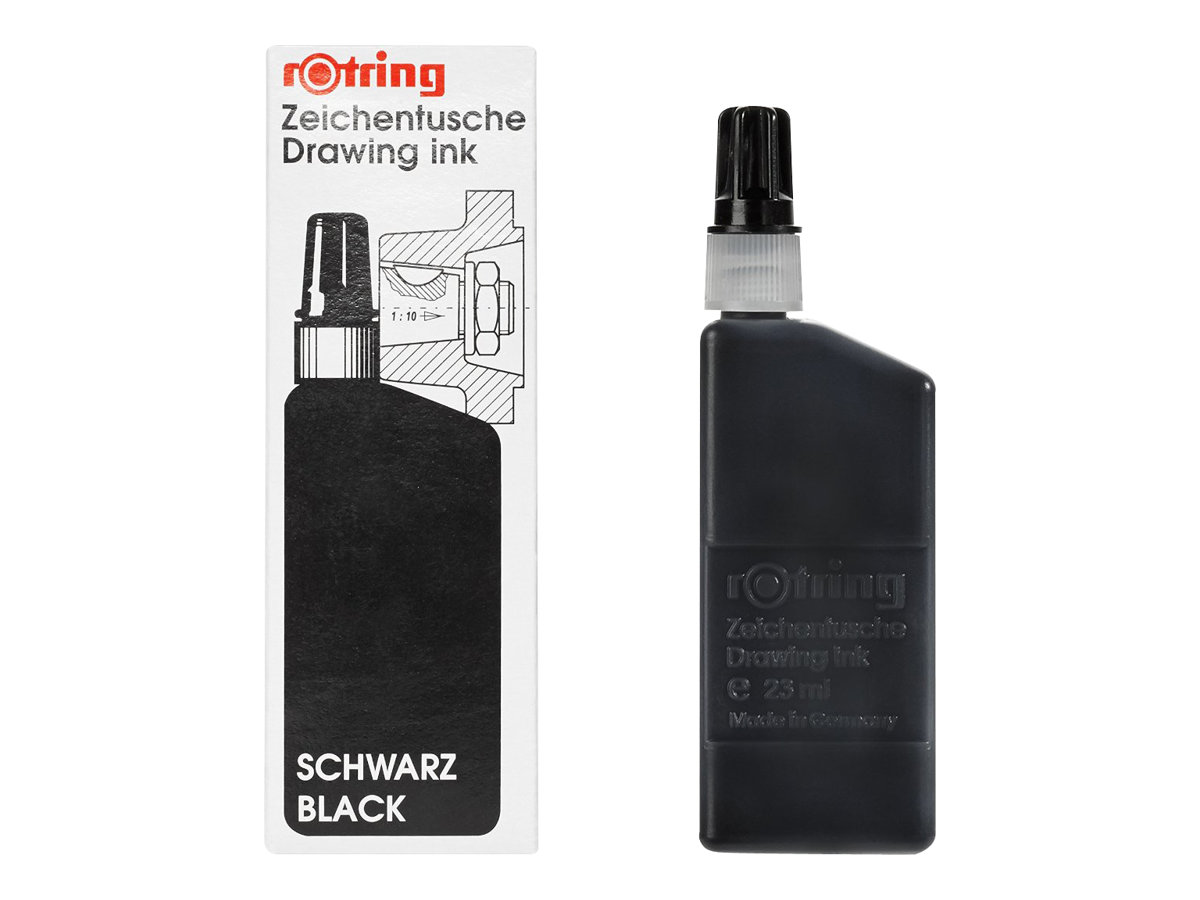rOtring Tinte - Schwarz - Pigmenttinte - 23 ml