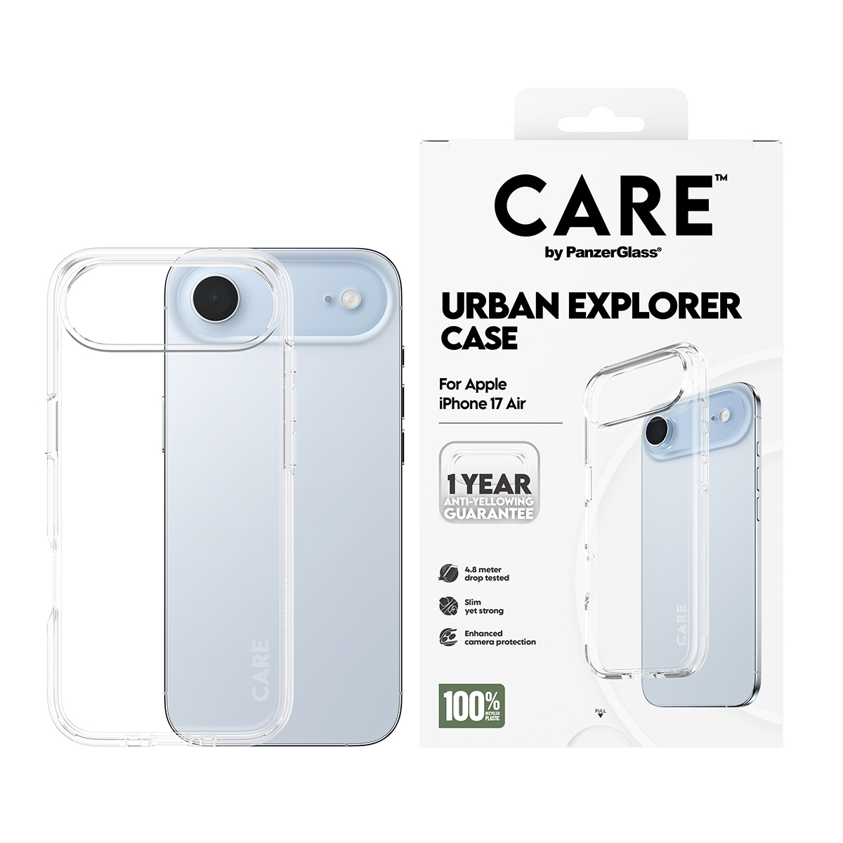 PanzerGlass CARE by � Flagship Case Transparent Urban Explorer w. Clear Frame iPhone 17 Air coque de protection pour t�l�phones portables Housse