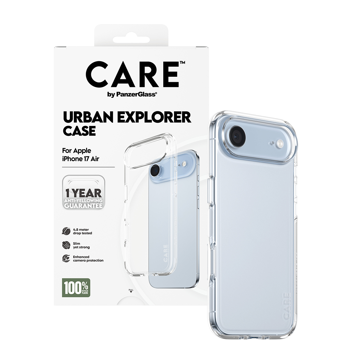 PanzerGlass CARE by � Flagship Case Transparent Urban Explorer w. Clear Frame iPhone 17 Air coque de protection pour t�l�phones portables Housse
