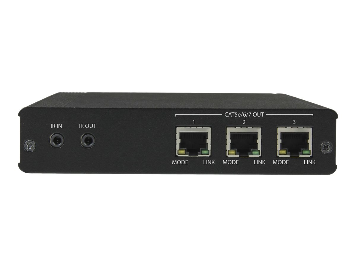 StarTech.com 3-Port HDBaseT Extender Kit with 3 Receivers - 1x3 HDMI over CAT5e Splitter - Up to 4K