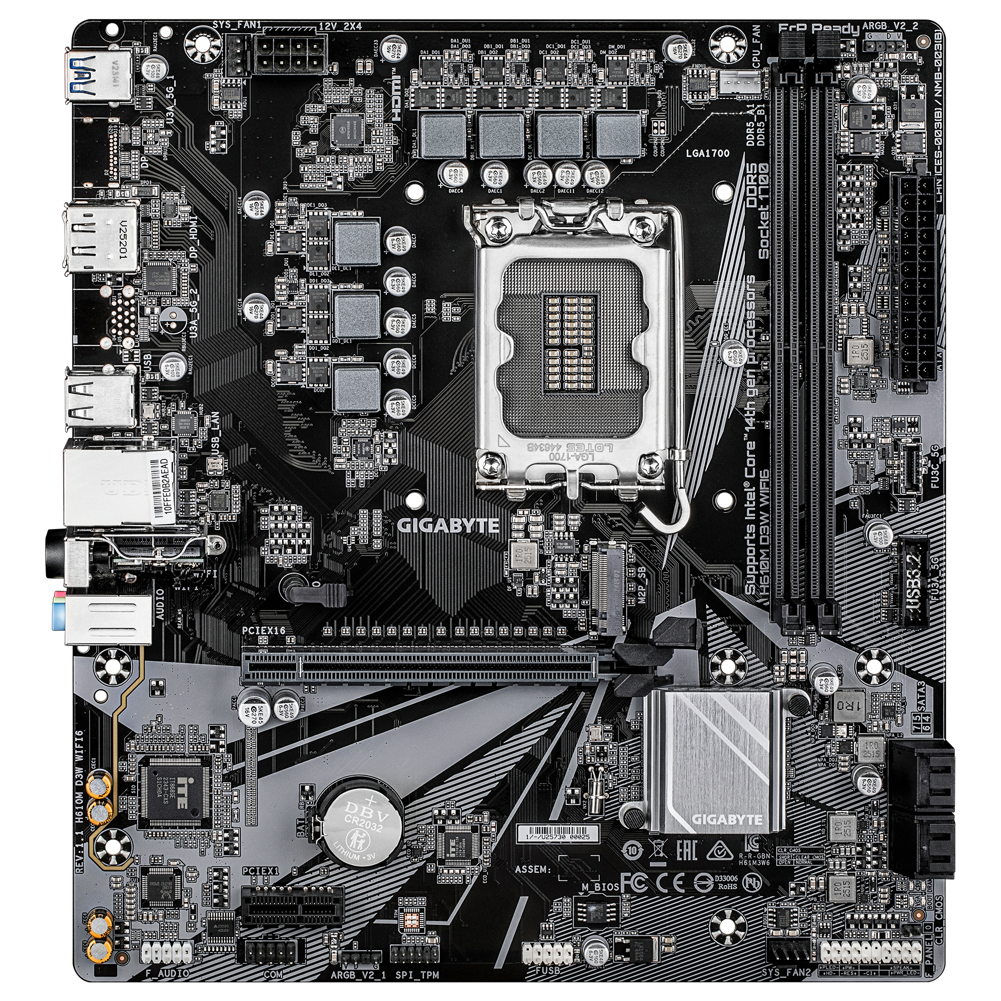 Gigabyte H610M D3W WF6 H610 S1700 mATX DDR5 - Intel Sockel 1700 (Core i) - Micro/Mini/Flex-ATX
