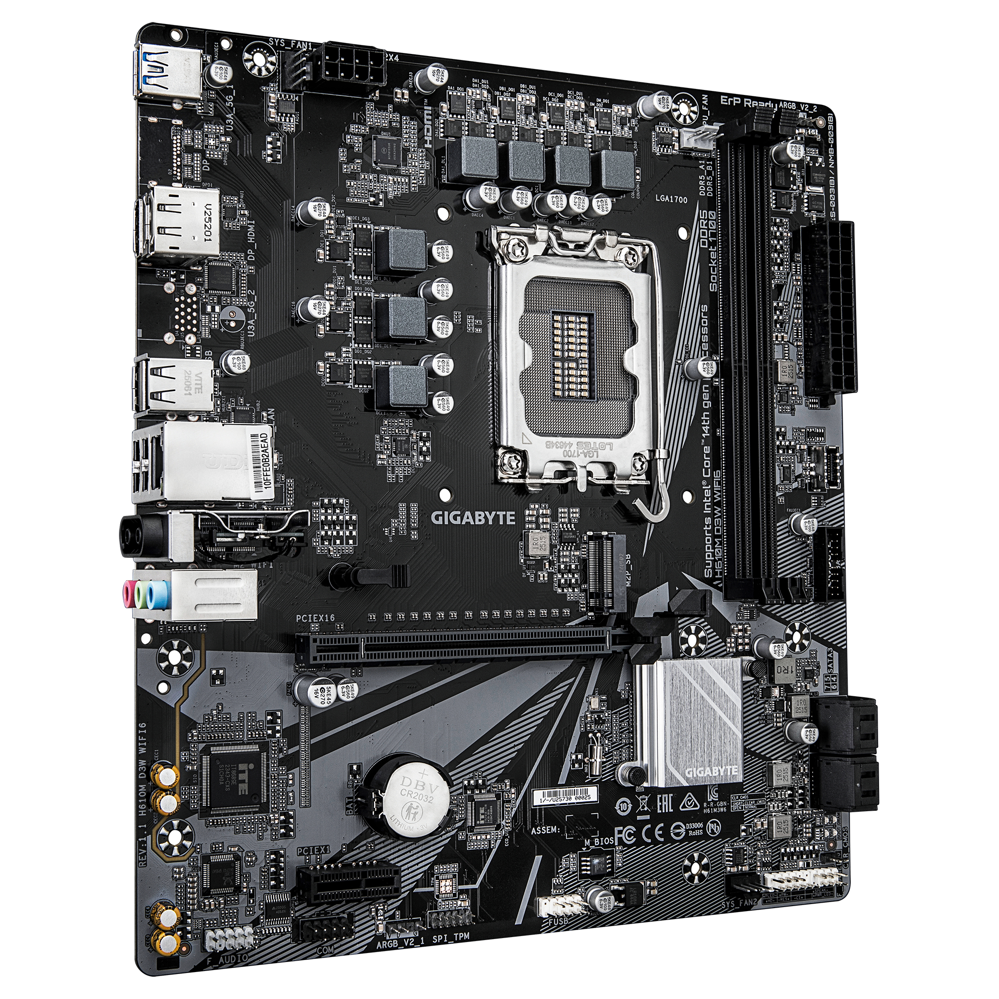 Gigabyte H610M D3W WF6 H610 S1700 mATX DDR5 - Intel Sockel 1700 (Core i) - Micro/Mini/Flex-ATX