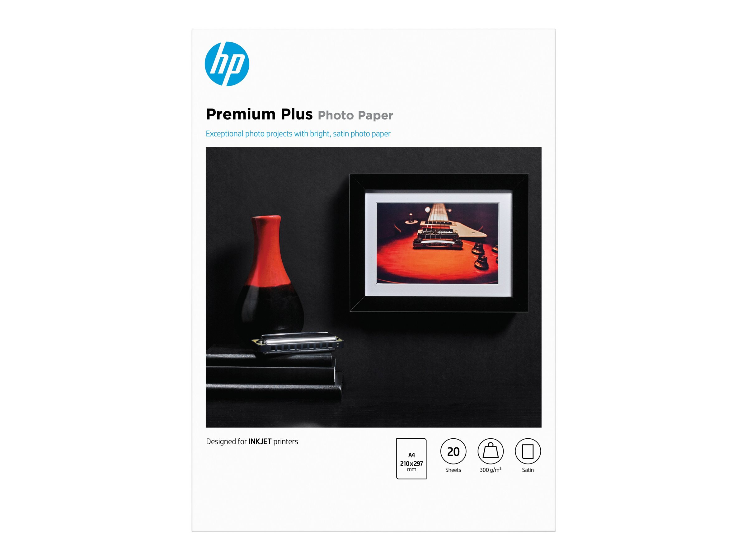 HP CR673A  HP Confezione da 20 fogli carta fotografica Premium Plus, semi-lucida  A4/210 x 297 mm