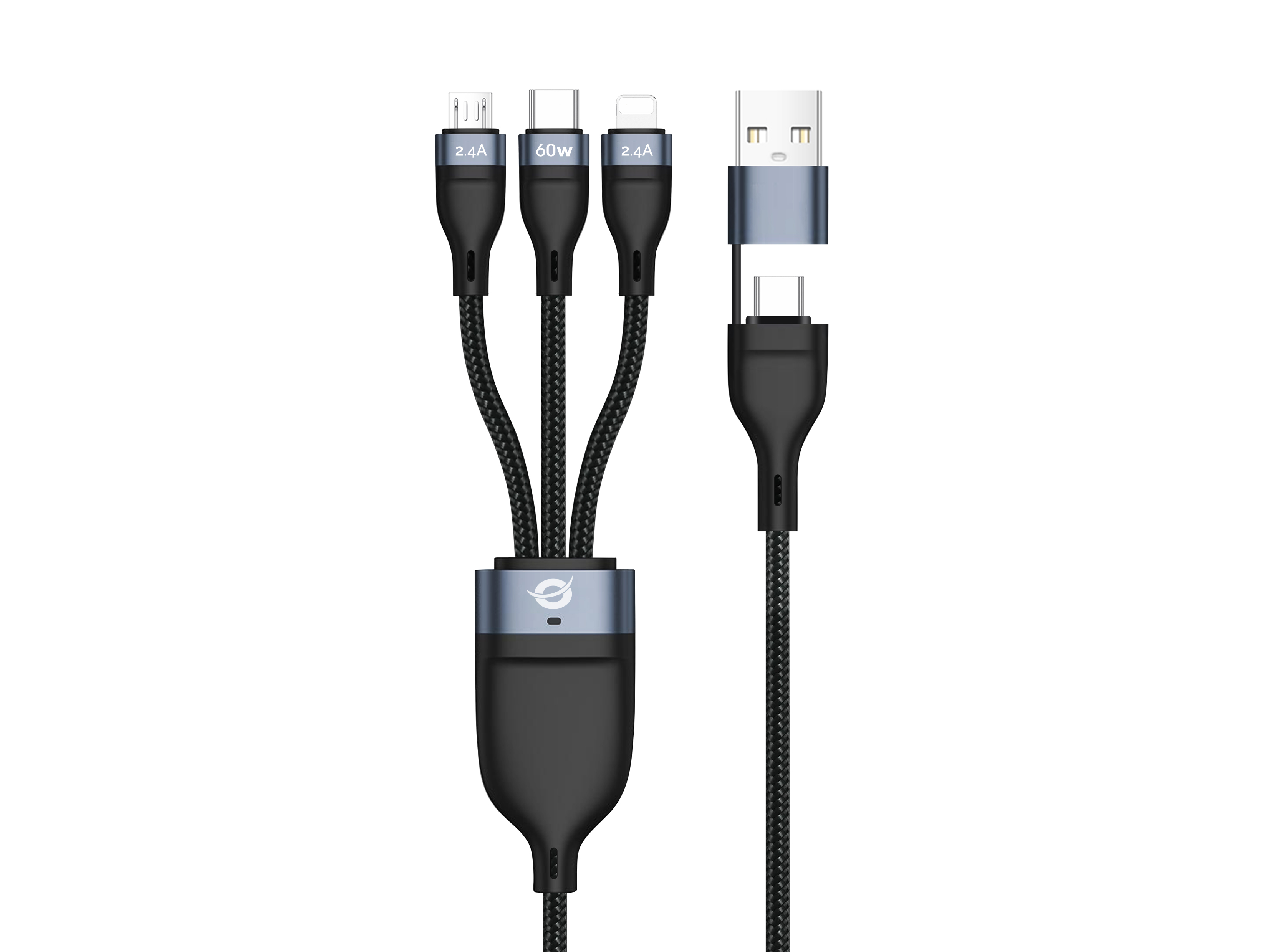 Conceptronic Kabel USB-C/A 3.0 -> 3-in-1 60W 1.50m 480Mbps - Kabel - Digital/Daten