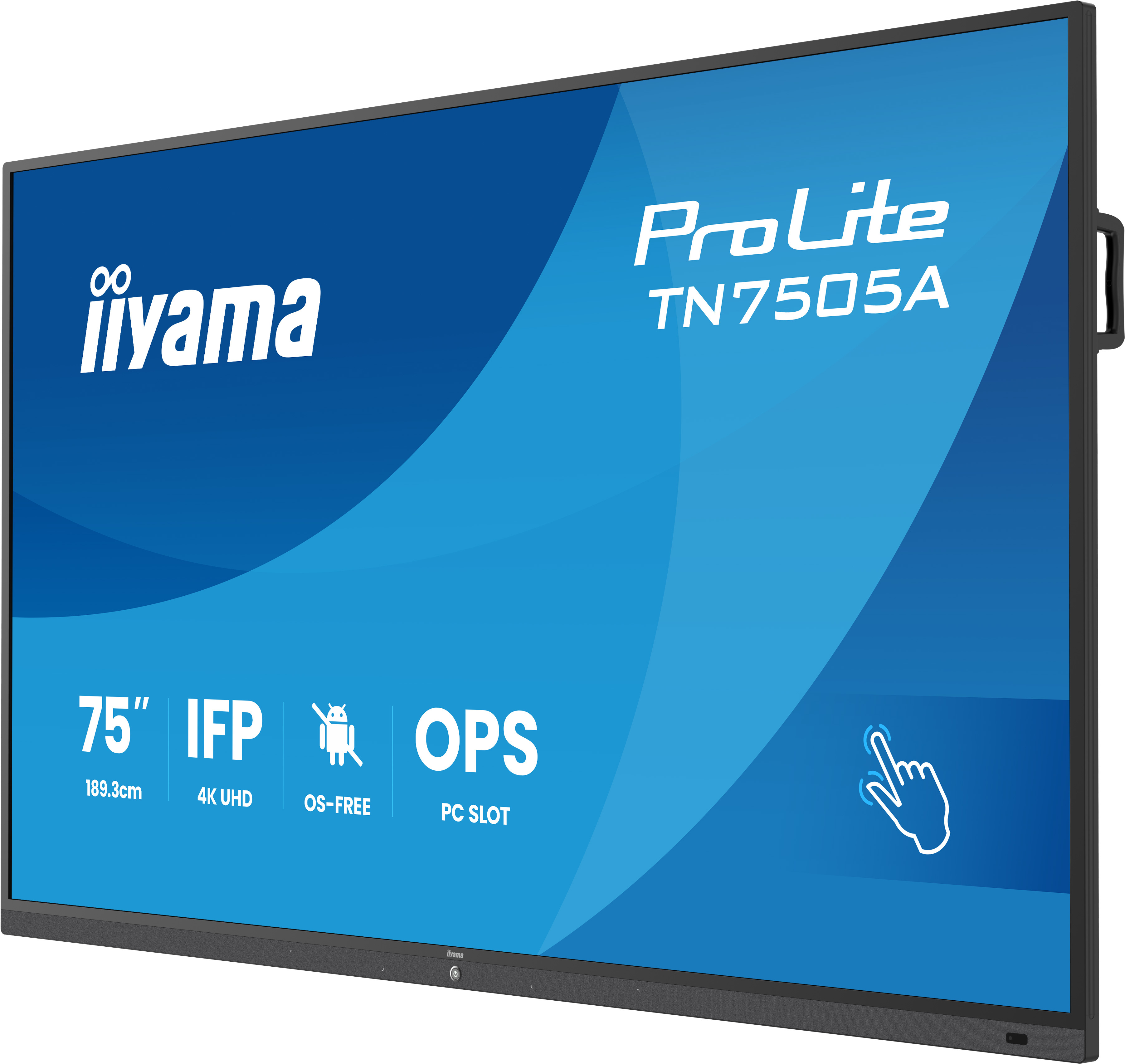 iiyama TN7505A-B1AG visualizzatore di messaggi Pannello piatto interattivo 189,3 cm (74.5) 500 cd/m� 4K Ultra HD Nero Touch screen