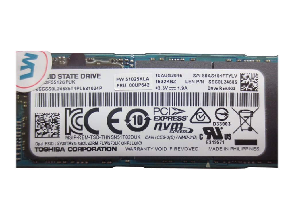 Lenovo 00UP642 unidad de estado s�lido M.2 512 GB Serial ATA III