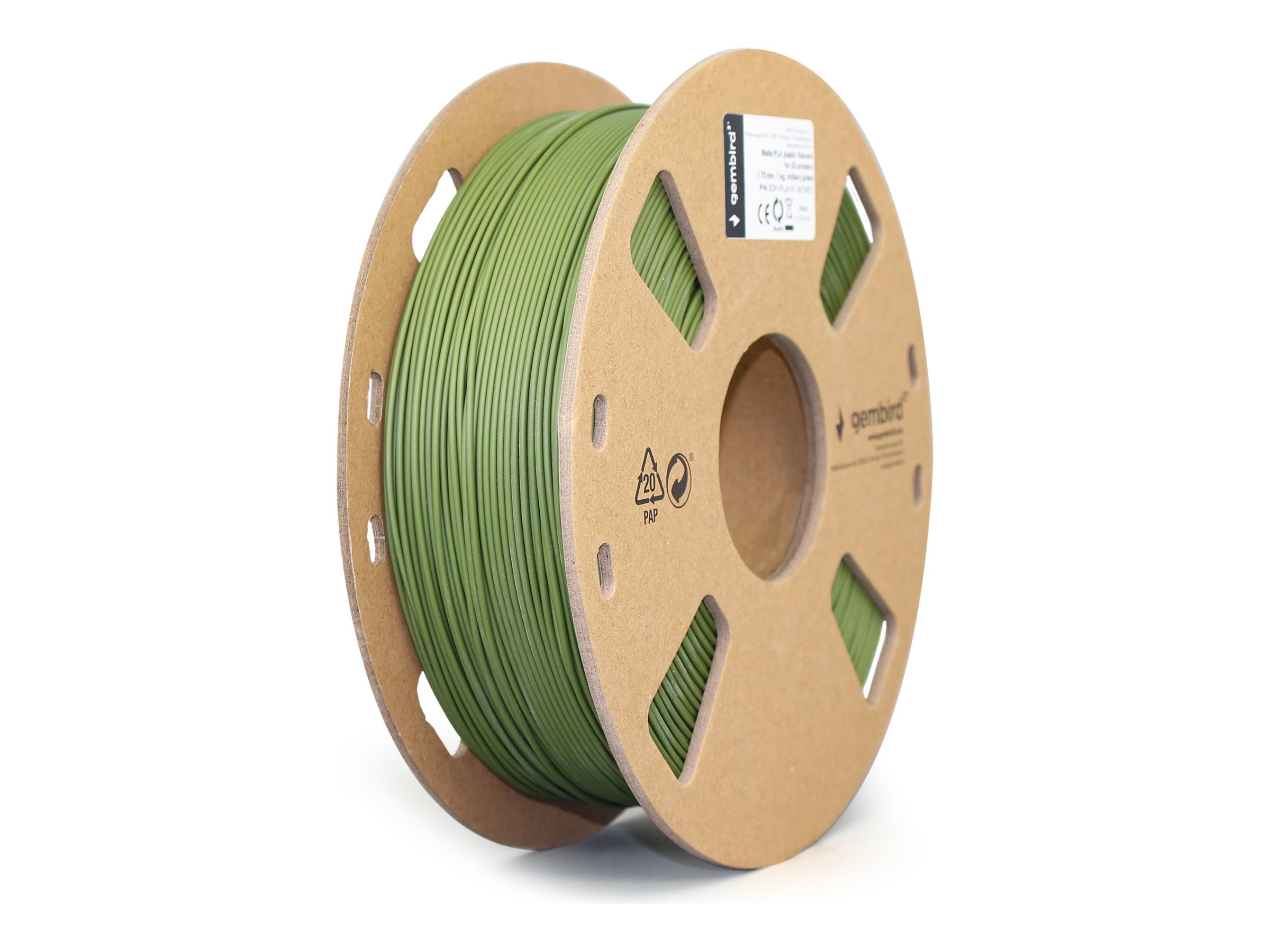 Gembird Matte milit�rgr�n - 1 kg - 340 m - Farbbox - PLA-Filament (3D)