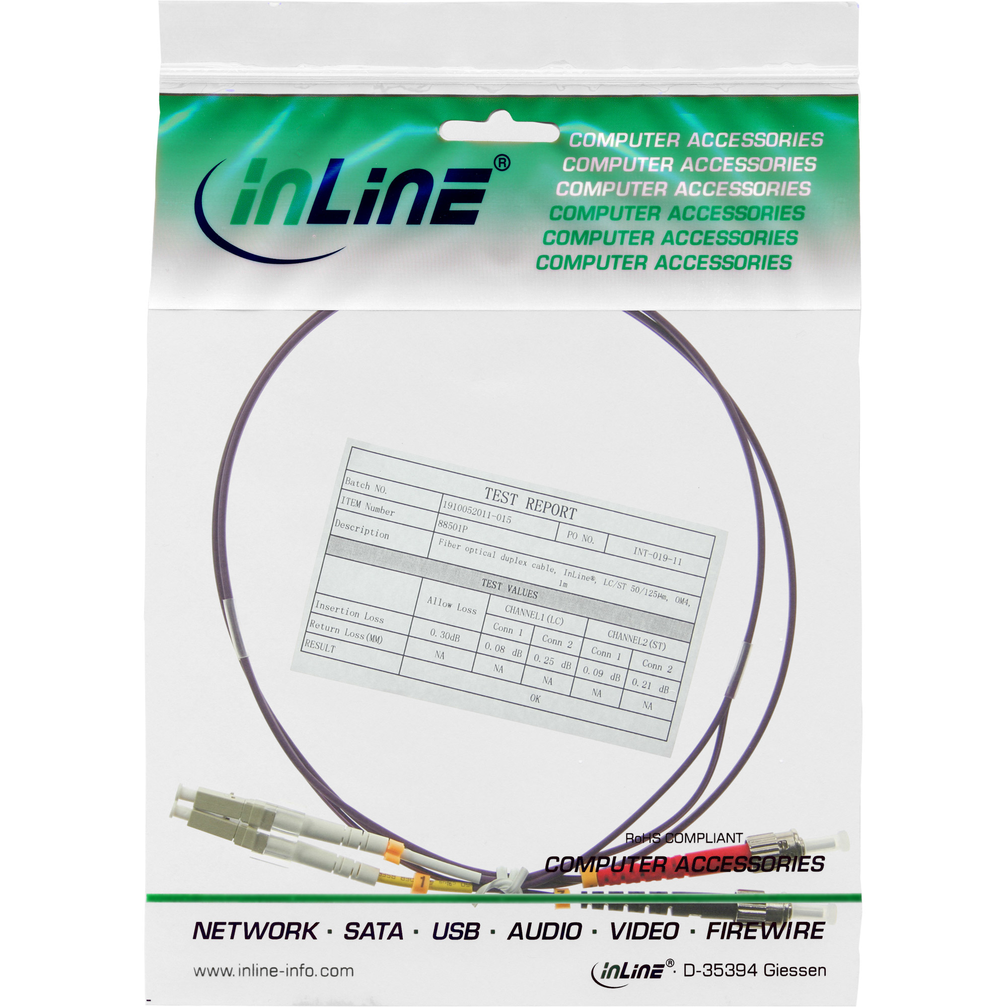 InLine Patch-Kabel - LC Multi-Mode (M) bis ST multi-mode (M)