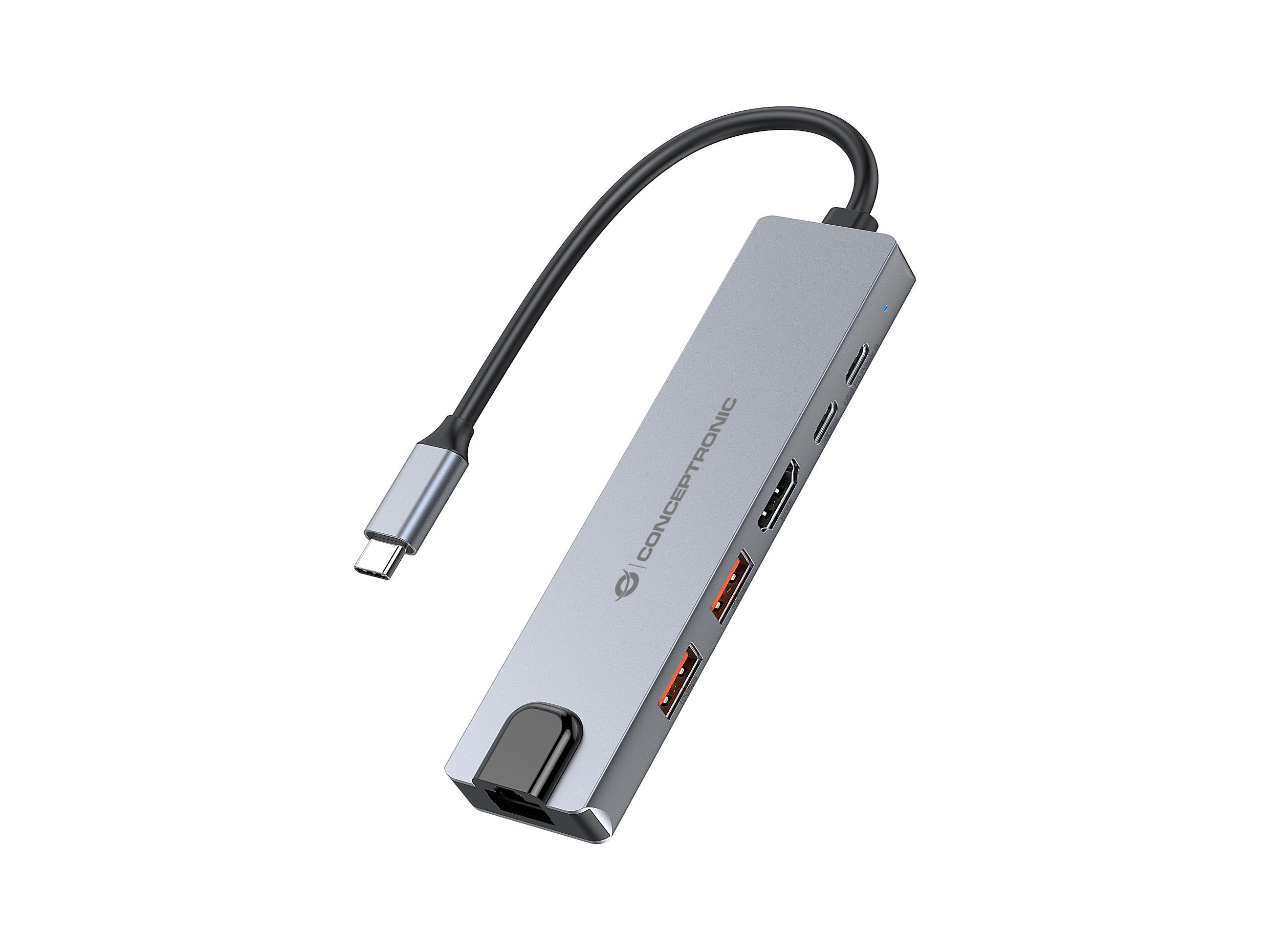 Conceptronic Dock 6-in-1 USB-C->HDMI 2xUSB-A USB-C GbE 140W