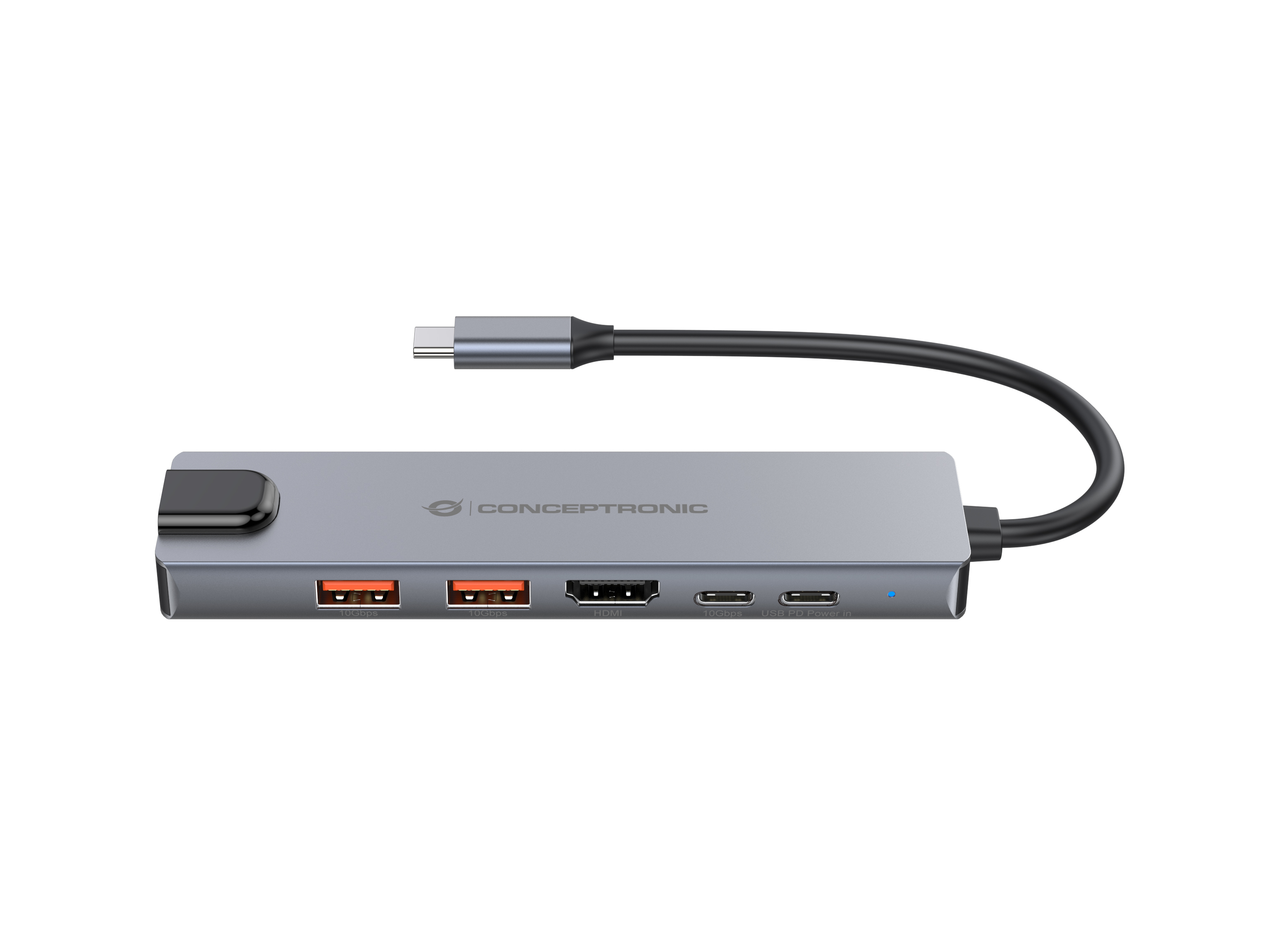 Conceptronic Dock 6-in-1 USB-C->HDMI 2xUSB-A USB-C GbE 140W