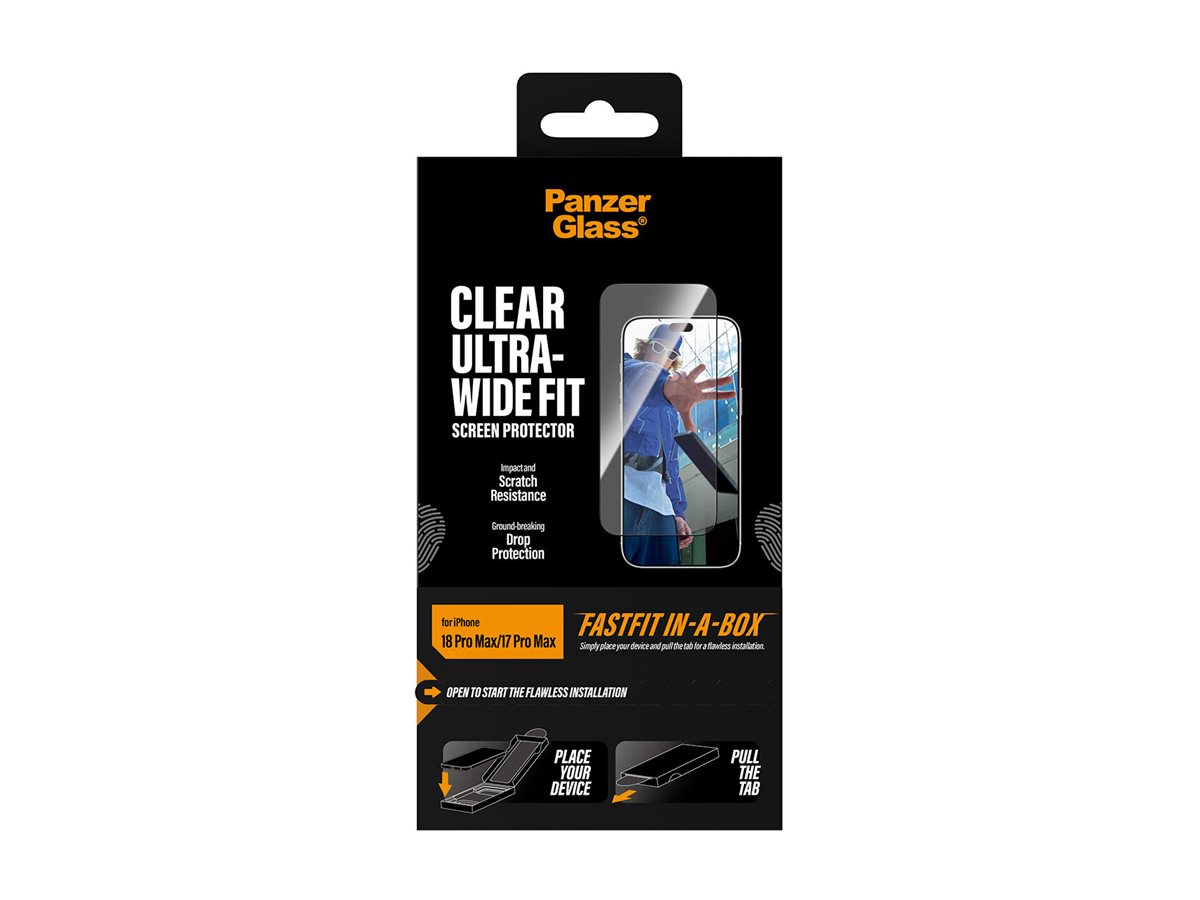 PanzerGlass Bildschirmschutz f�r Handy - ultra-breite Passform mit FASTFIT IN-A-BOX