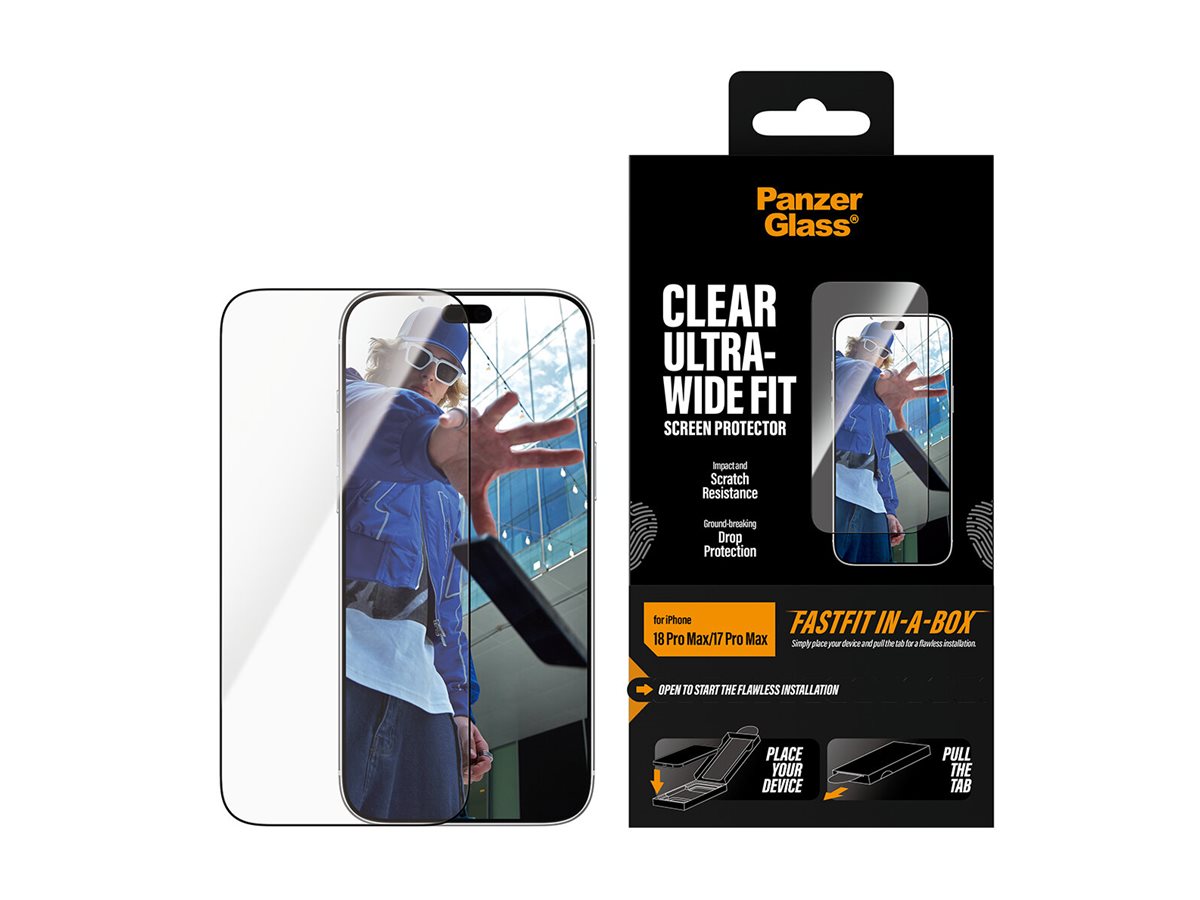 PanzerGlass Bildschirmschutz f�r Handy - ultra-breite Passform mit FASTFIT IN-A-BOX