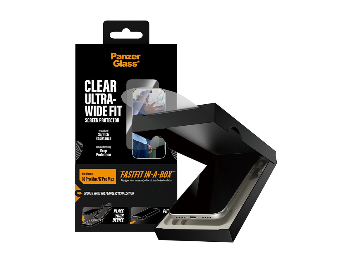 PanzerGlass Bildschirmschutz f�r Handy - ultra-breite Passform mit FASTFIT IN-A-BOX