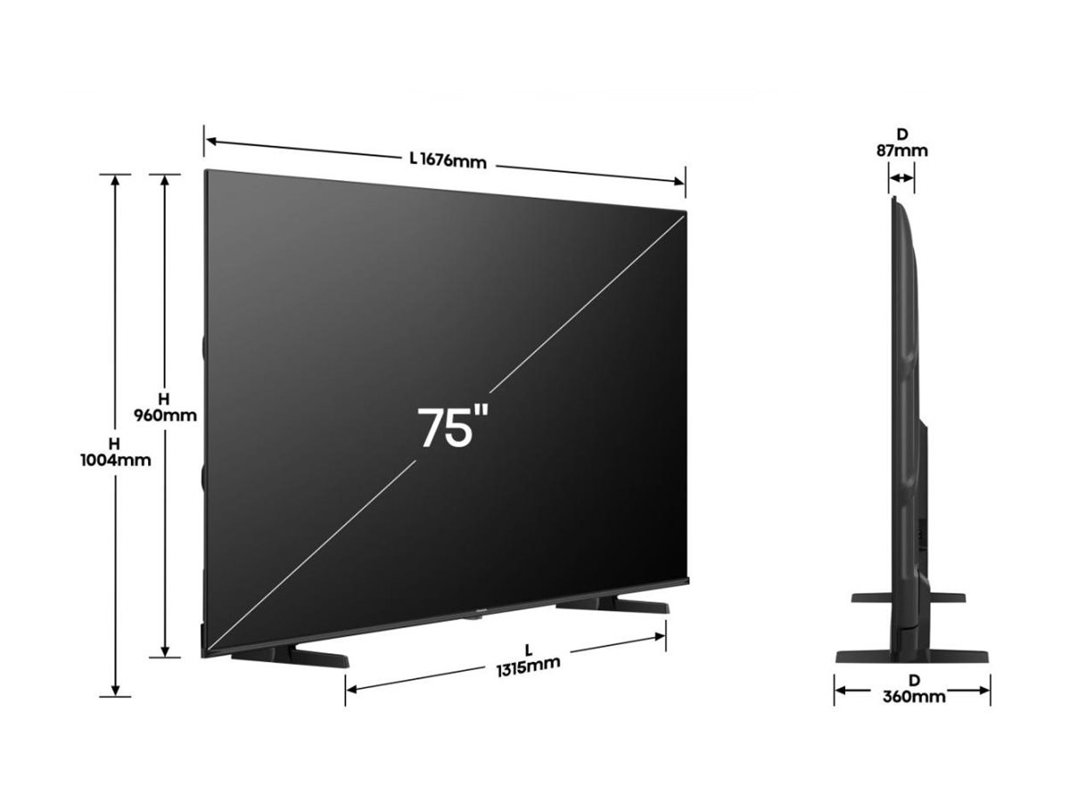 Hisense 75E77Q 190.5 cm (75) 4K Ultra HD Smart TV Wi-Fi Black