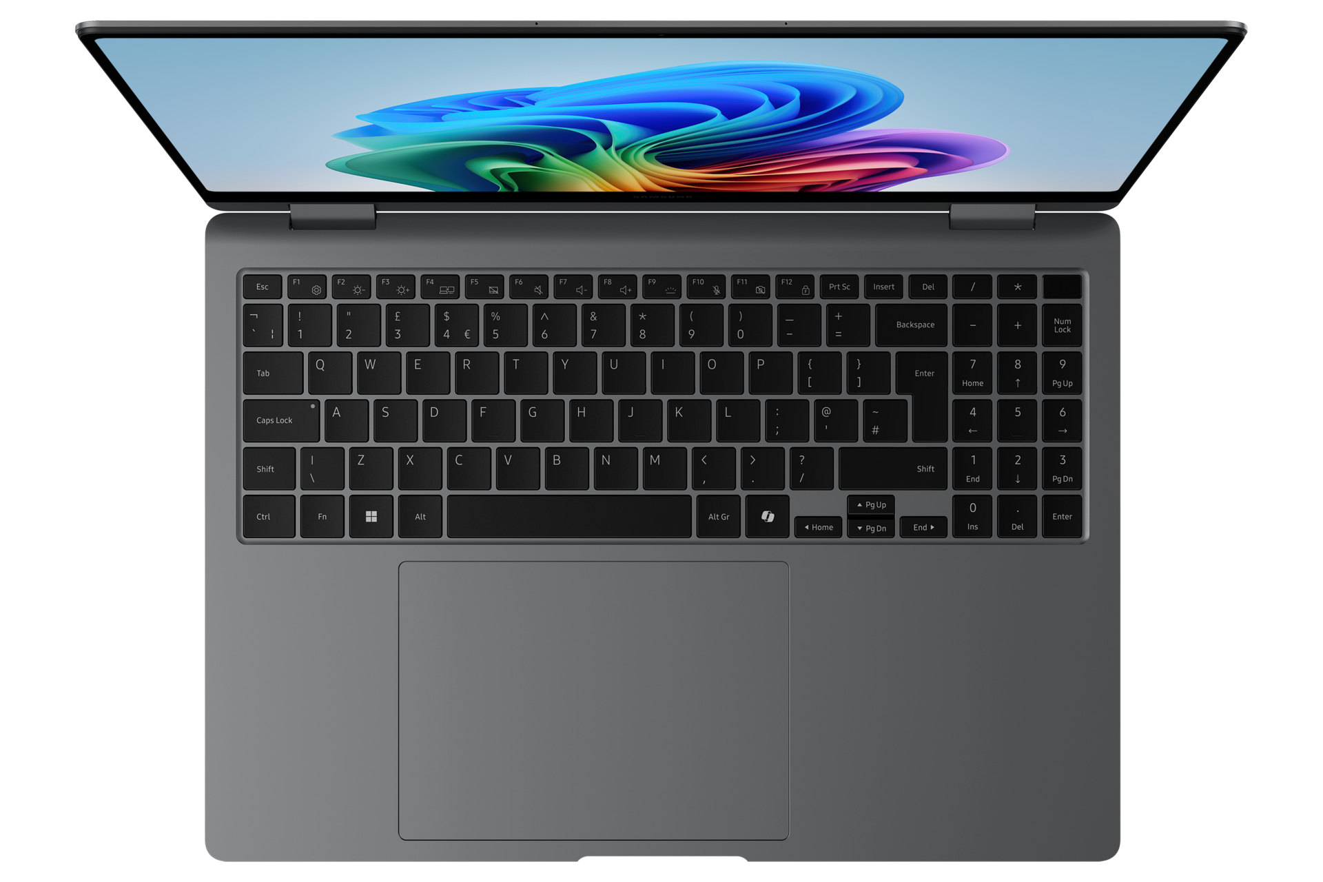 Samsung Galaxy Book5 Pro 360 Intel Core Ultra 7 256V Porttil 40,6 cm (16) Pantalla tctil WQXGA+ 16 GB LPDDR5x-SDRAM 512 GB SSD Wi-Fi 7 (802.11be) Windows 11 Home Gris