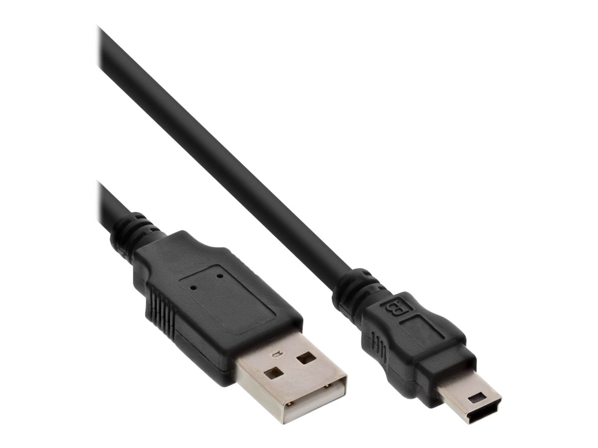 InLine USB 2.0 Mini Cable USB Type A male / Mini B male, 5pin, black, 0.3m