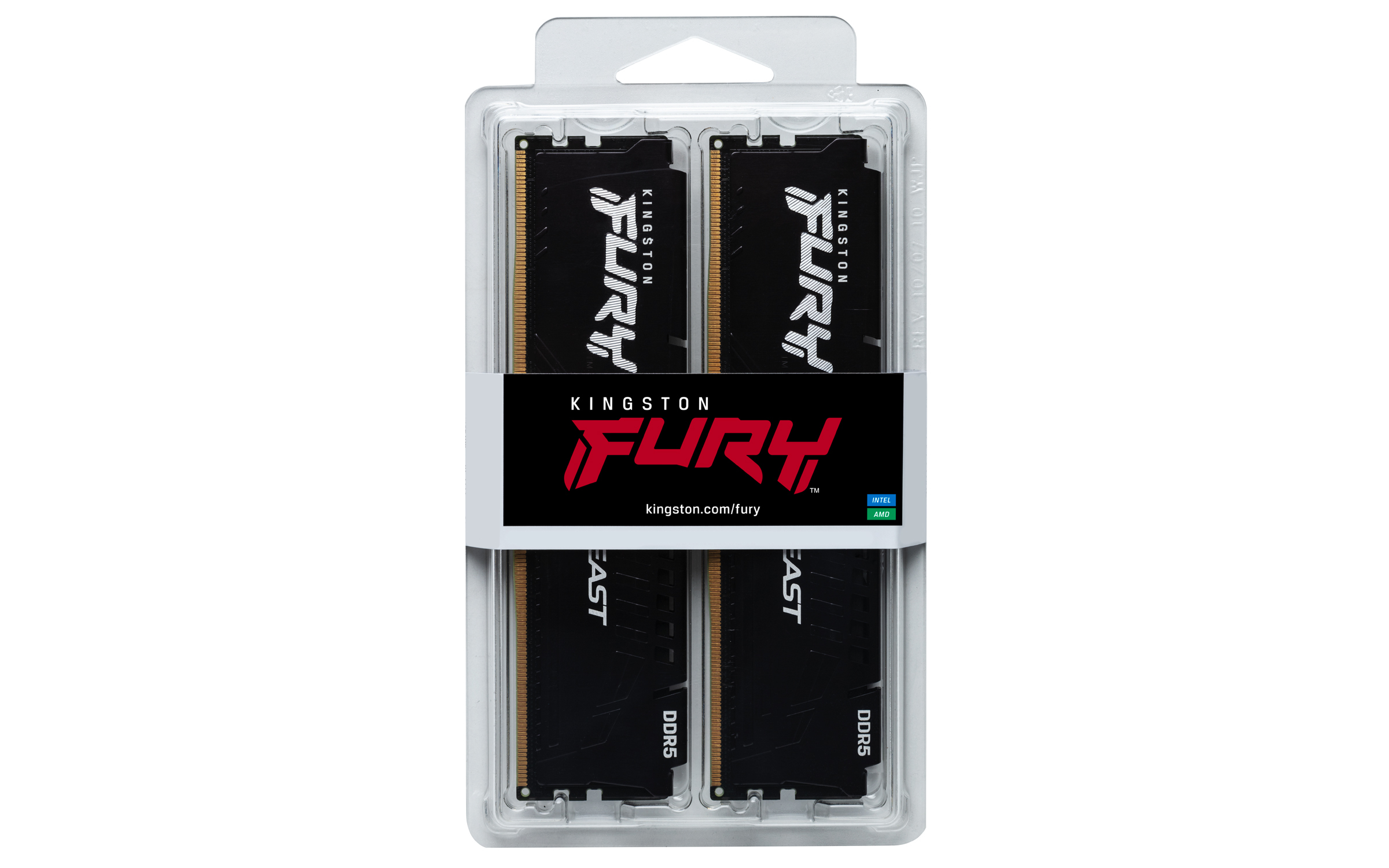 Kingston 128GB 5600MT/s DDR5 CL40 DIMM Kit of 4 FURY Beast Black XM - 128 GB - DDR5