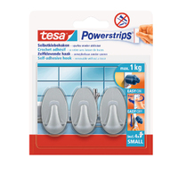 Tesa Powerstrips Haken S Oval matt-chrom