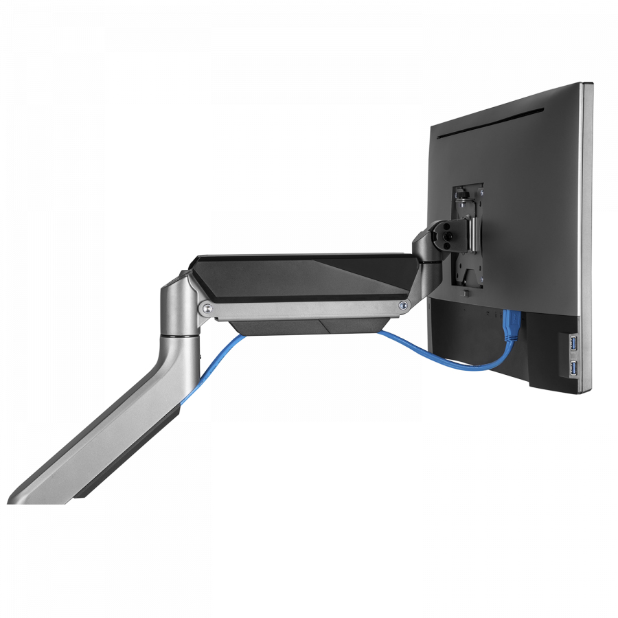 V7 DM1HDS soporte para monitor 124,5 cm (49) Negro, Plata Escritorio