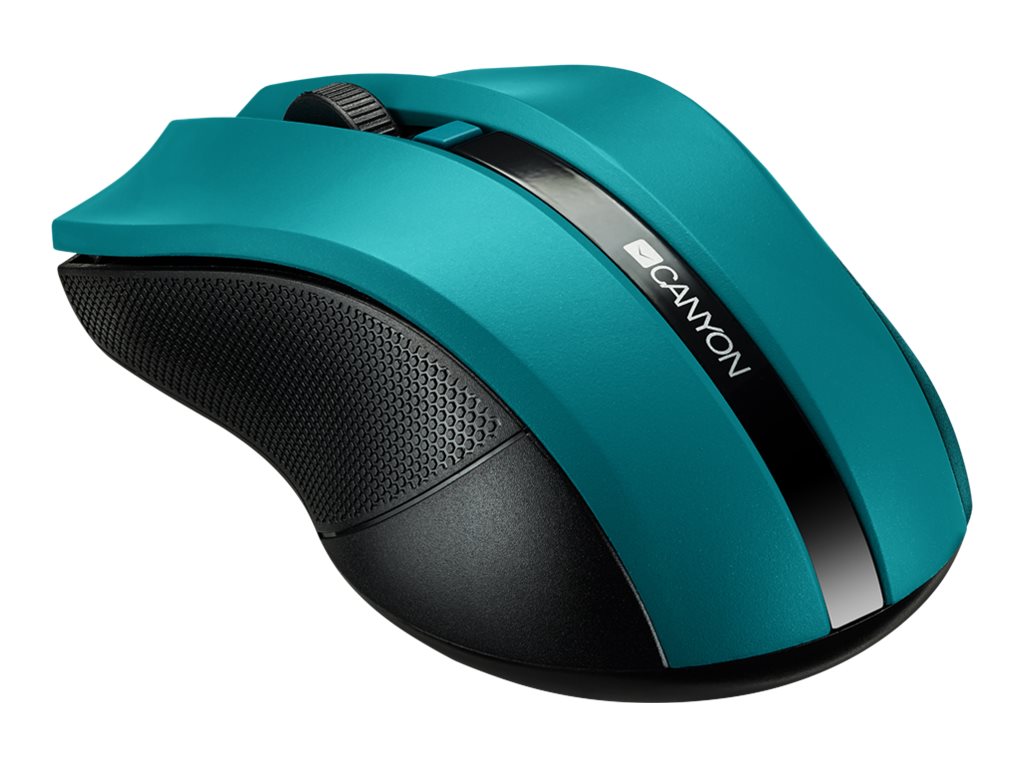 Canyon CNE-CMSW05G - Maus - rechts- und linkshndig - optisch - 4 Tasten - kabellos - 2.4 GHz - kabelloser Empfnger (USB)