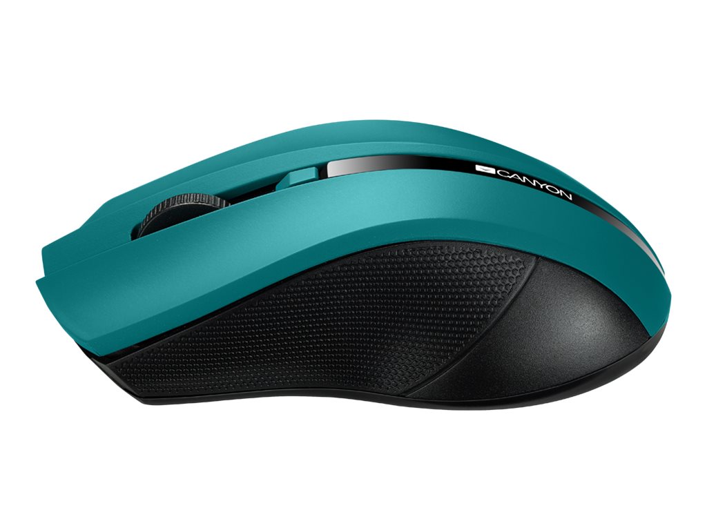 Canyon CNE-CMSW05G - Maus - rechts- und linkshndig - optisch - 4 Tasten - kabellos - 2.4 GHz - kabelloser Empfnger (USB)