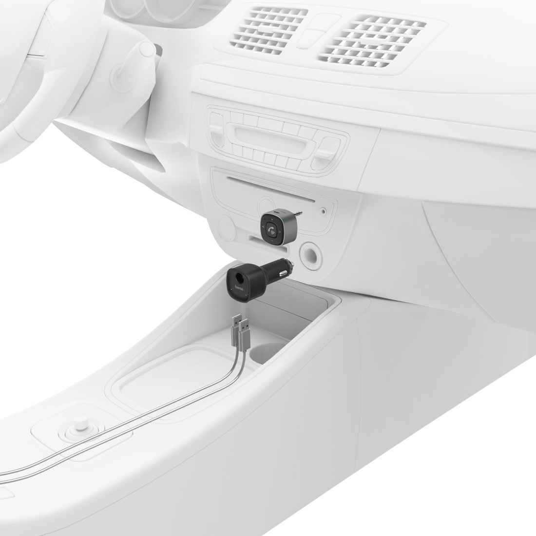 Hama Bluetooth�-Receiver f�r Kfz, mit 3,5-mm-Stecker und USB-Ladeger�t