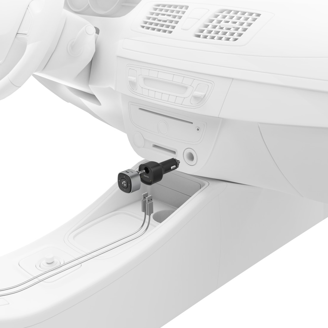 Hama Bluetooth�-Receiver f�r Kfz, mit 3,5-mm-Stecker und USB-Ladeger�t