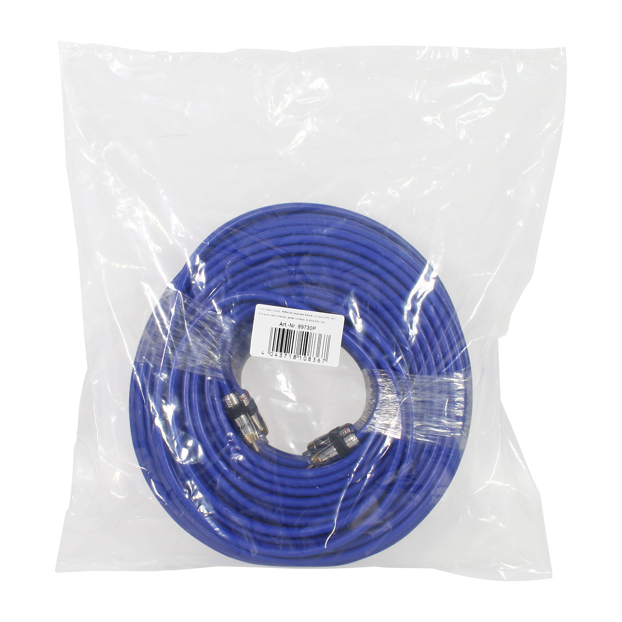 InLine 89730P cable de audio 30 m 2 x RCA Azul
