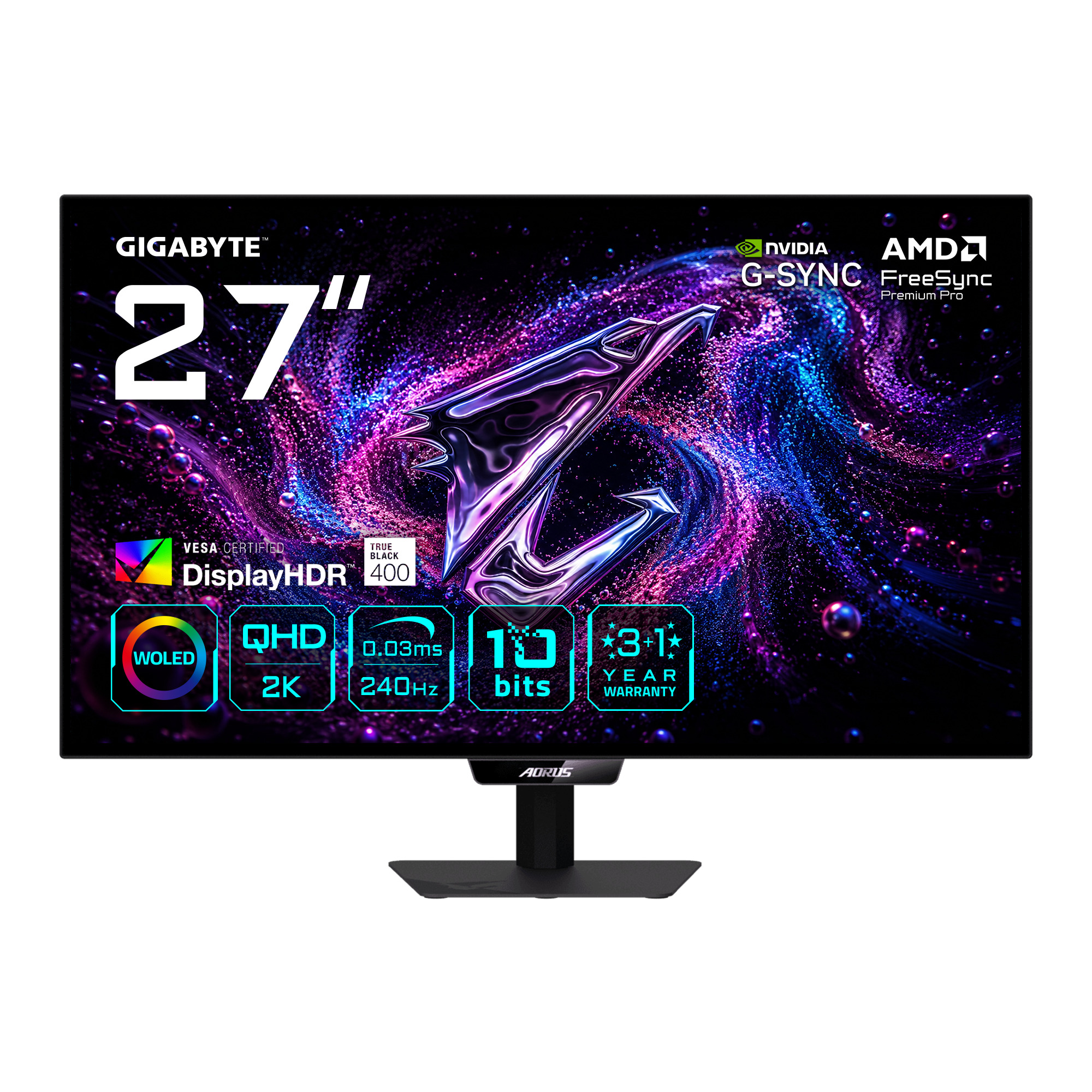 GIGABYTE AORUS ELITE FO27Q24G Monitor Gaming WOLED 27 2K QHD