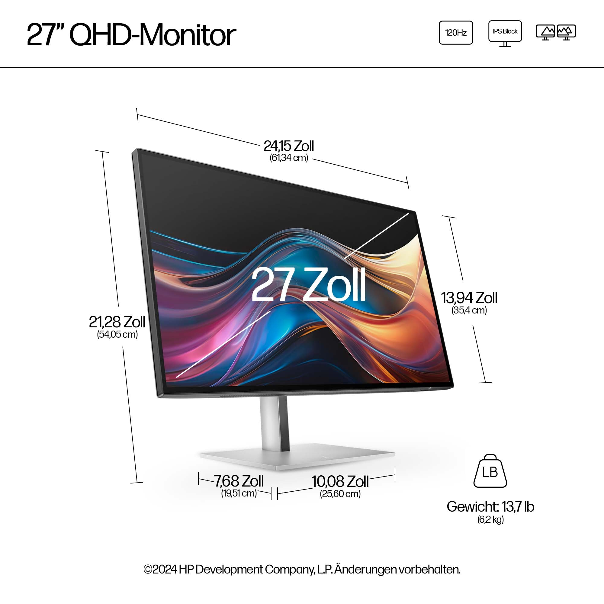 HP 727pq - Series 7 Pro - LED-Monitor - 68.6 cm (27)