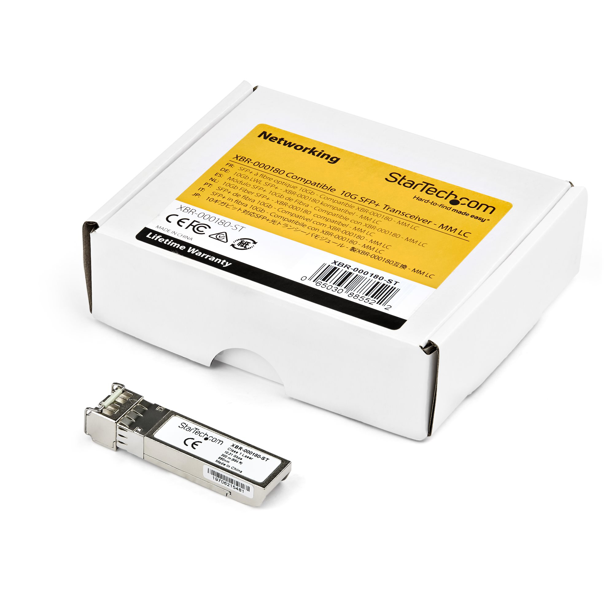 StarTech.com Brocade XG-SR Compatible SFP+ Module - 10GBASE-SR - 10GbE Multimode Fiber MMF Optic Transceiver - 10GE Gigabit Ethernet SFP+ - LC 300m - 850nm - DDM