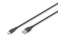 DIGITUS USB-C Silicone charging cable USB-A - 0.5m USB 2.0 60W black - Kabel - Digital/Daten