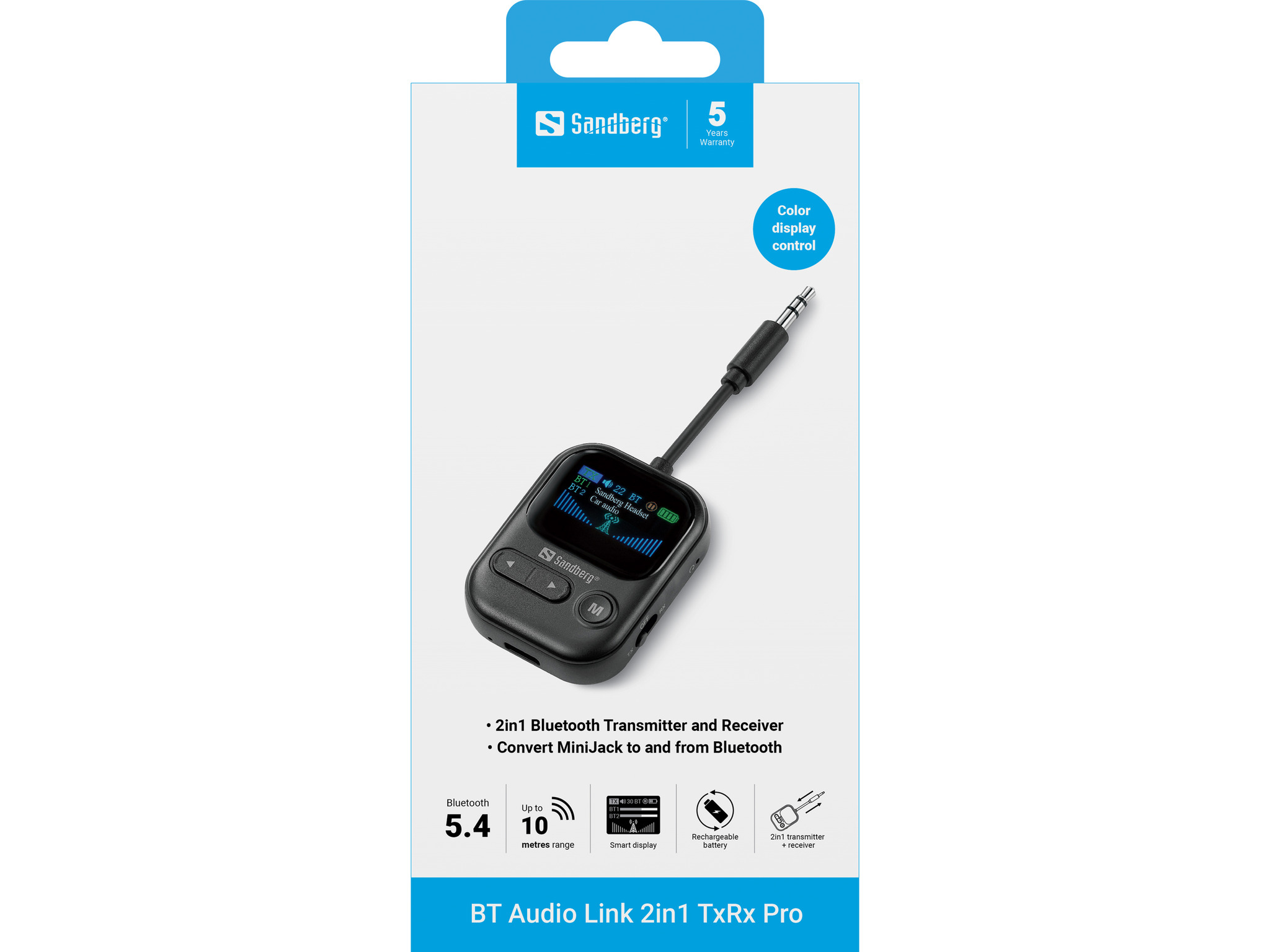 SANDBERG BT Audio Link 2in1 TxRx Pro - Bluetooth-Adapter
