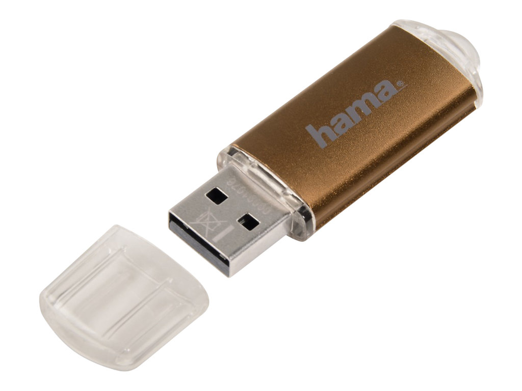 Hama 32GB Laeta lecteur USB flash 32 Go USB Type-A 2.0 Marron, Transparent