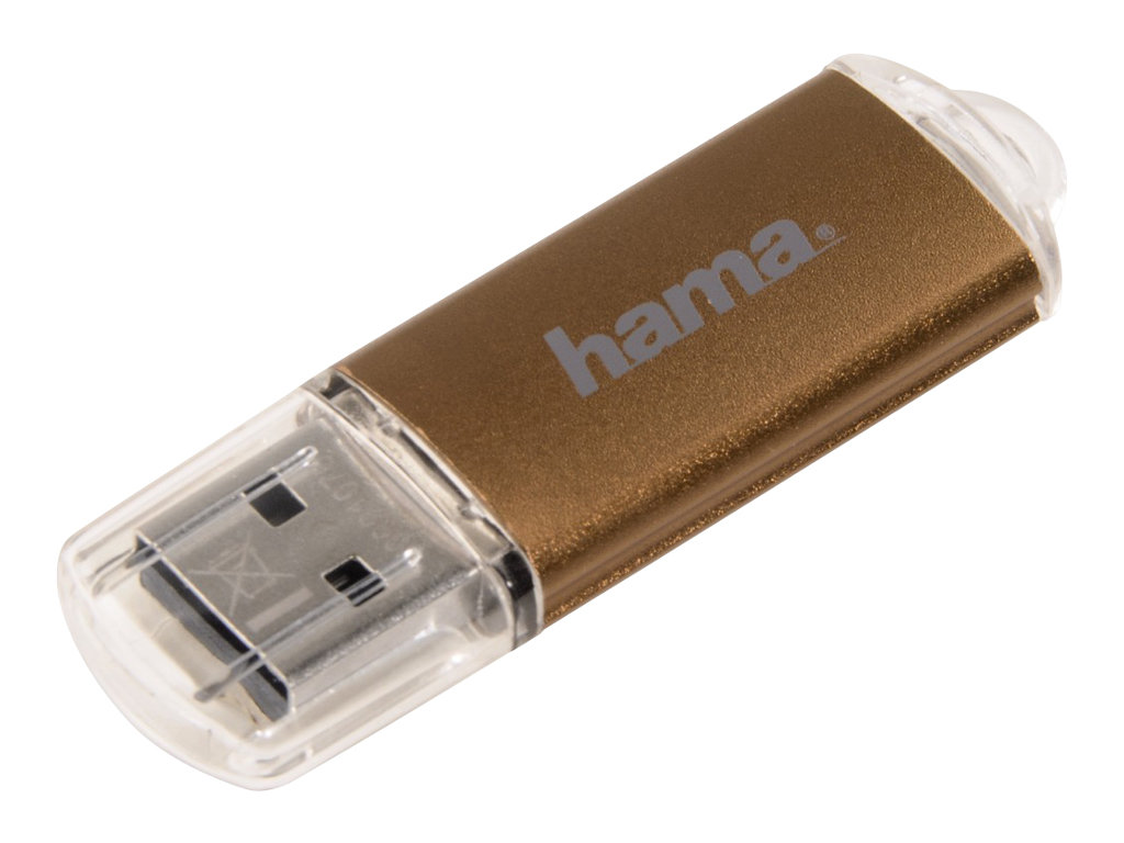 Hama 32GB Laeta lecteur USB flash 32 Go USB Type-A 2.0 Marron, Transparent