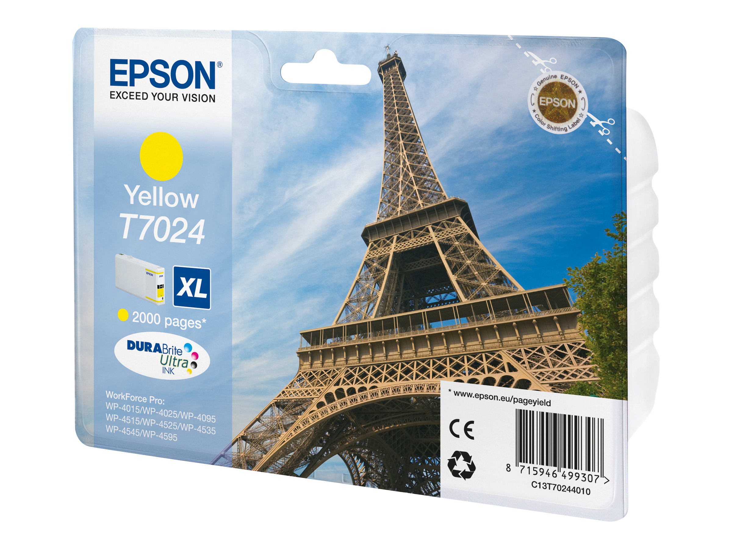 Epson Eiffel Tower Ink Cartridge XL Yellow 2k