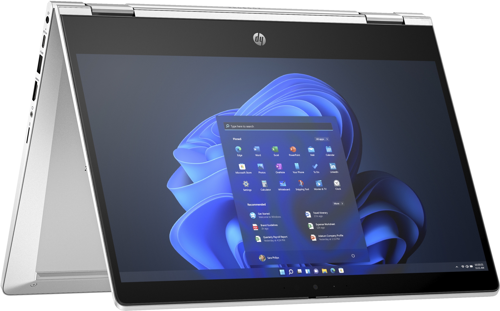 HP Pro x360 435 G10 Notebook - Wolf Pro Security - Flip-Design - AMD Ryzen 7 7730U / 2 GHz - Win 11 Pro - Radeon Graphics - 16 GB RAM - 512 GB SSD NVMe, TLC - 33.8 cm (13.3)