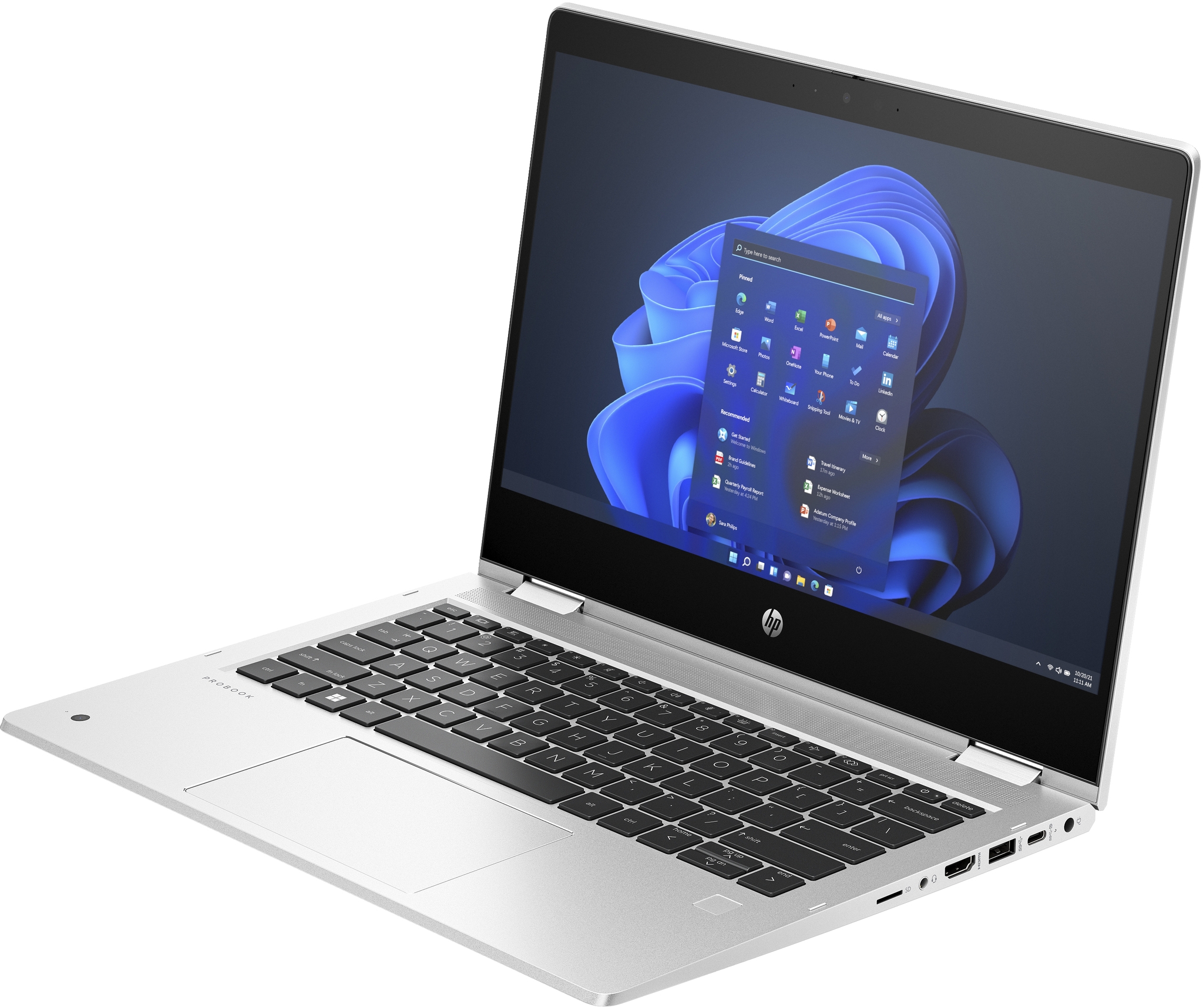 HP Pro x360 435 G10 Notebook - Wolf Pro Security - Flip-Design - AMD Ryzen 7 7730U / 2 GHz - Win 11 Pro - Radeon Graphics - 16 GB RAM - 512 GB SSD NVMe, TLC - 33.8 cm (13.3)