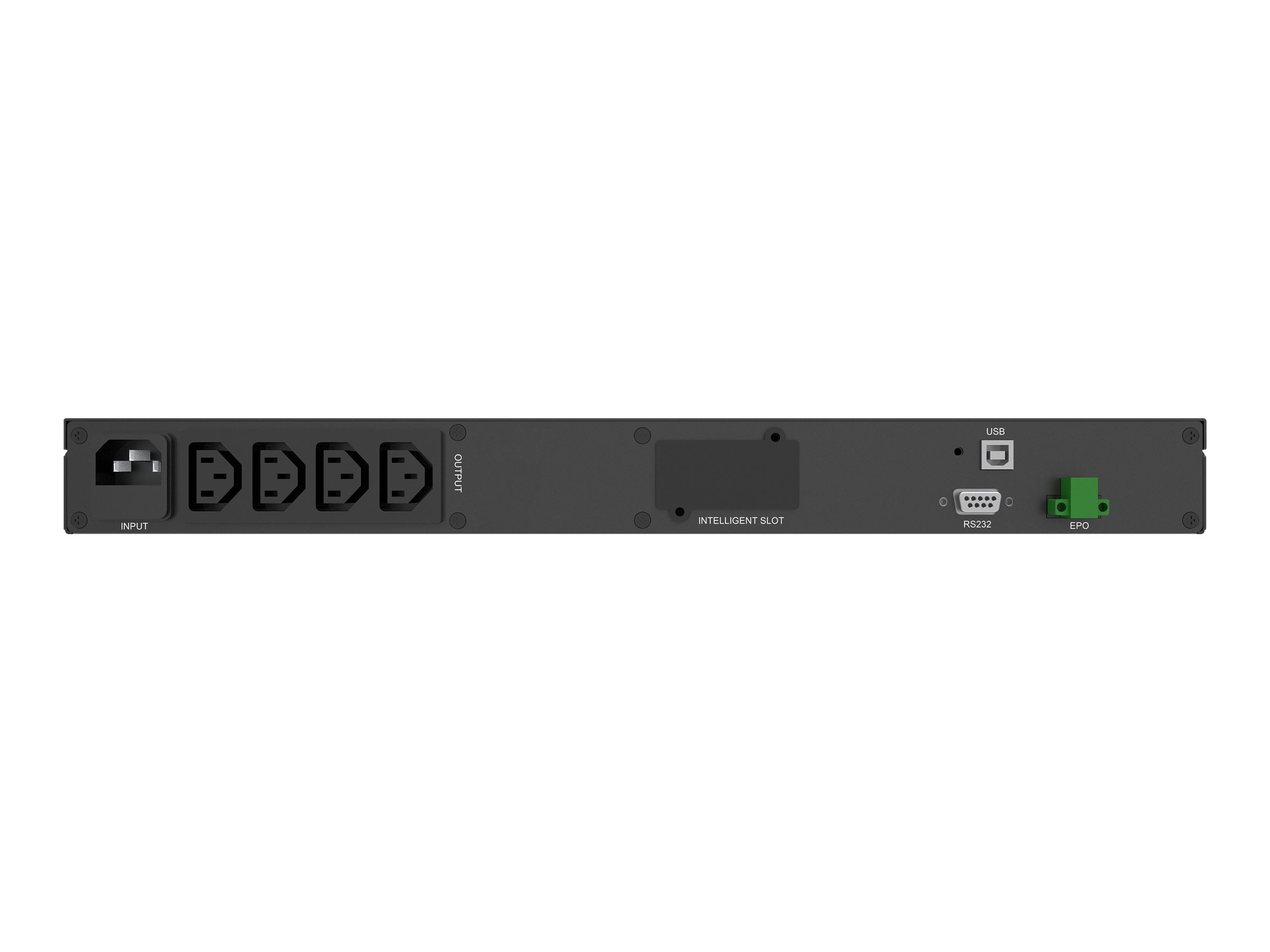 PowerWalker VI 750 R1U - USV (Rack - einbauf�hig) - AC 165-290 V - 450 Watt - 750 VA - 9 Ah - RS-232, USB - Ausgangsanschl�sse: 4 - 1U - 48.3 cm (19)