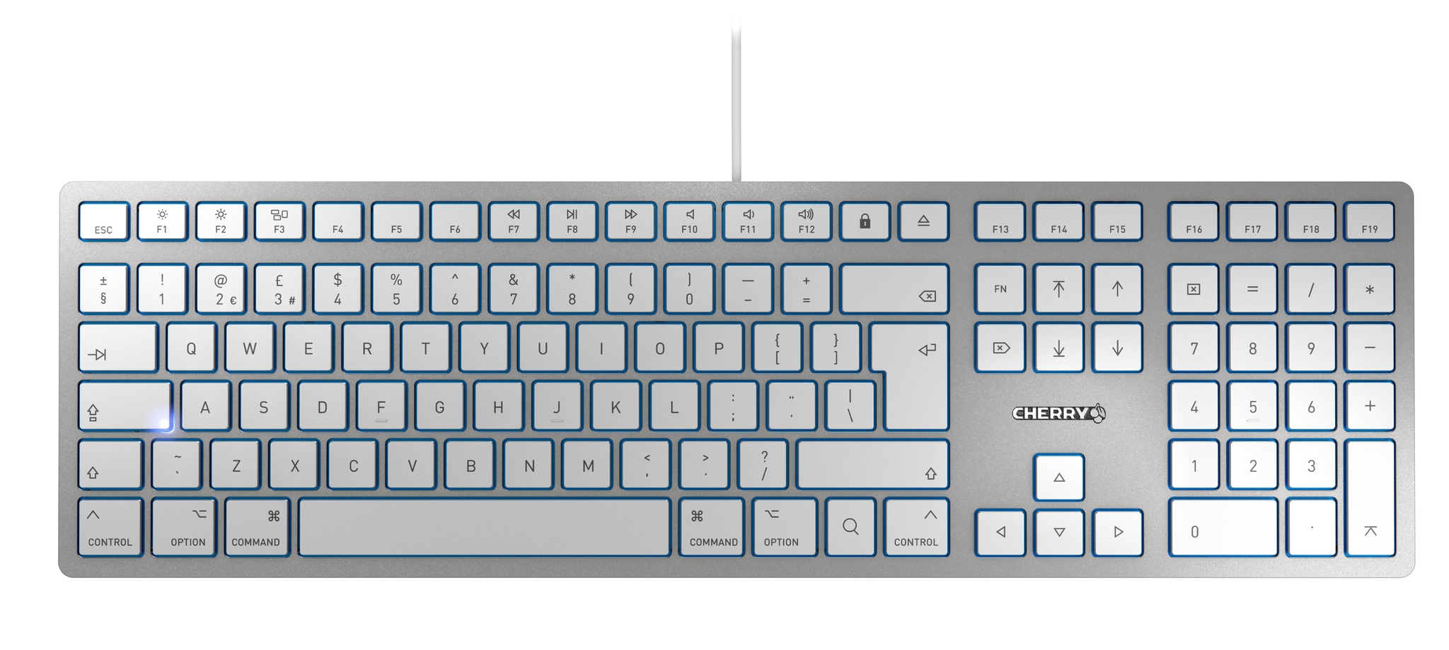 CHERRY KC 6000 SLIM FOR MAC clavier USB QWERTY Anglais britannique Argent