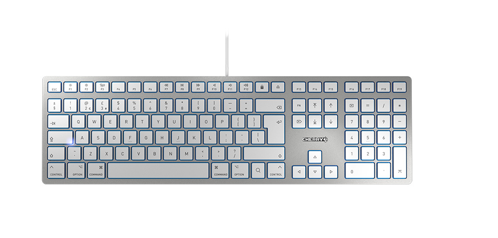 CHERRY KC 6000 SLIM FOR MAC clavier USB QWERTY Anglais britannique Argent