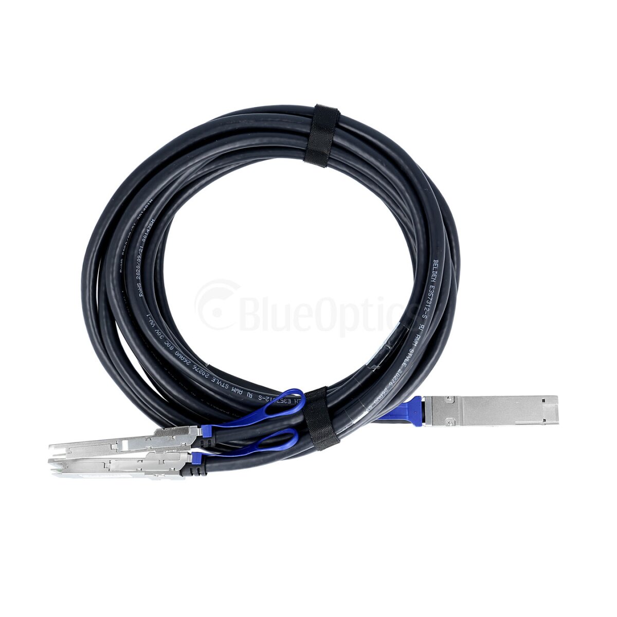 BlueOptics NVIDIA 980-9IA3S-00W001 BlueLAN passives 400GBASE-CR8 QSFP-DD auf 2x200GBASE-CR4 QSFP56 Direct Attach Breakout Kabel, 1 Meter